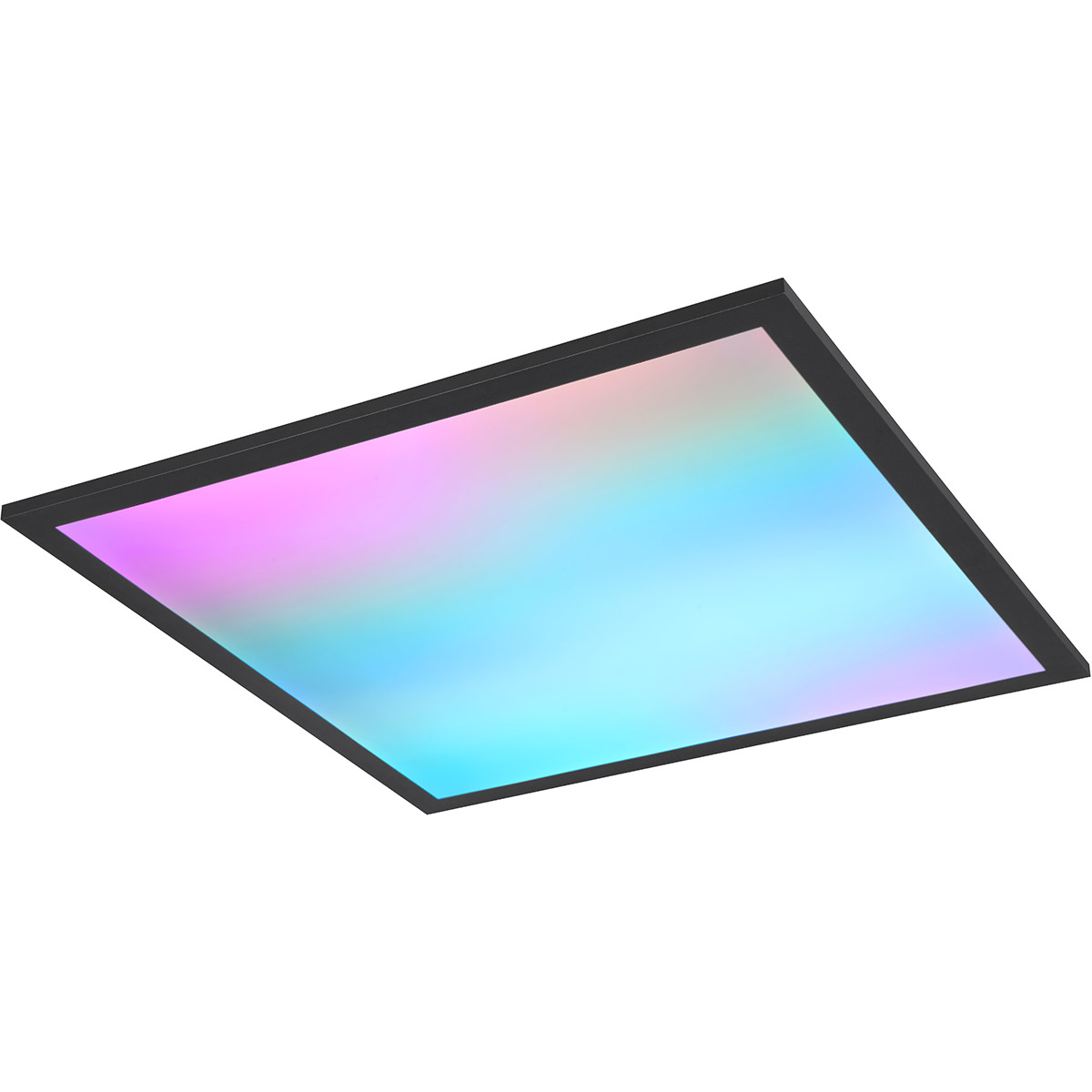 LED Plafonnier - Éclairage de Plafond - Trion Atex - 18W - RGBW - Gradable - Couleur Ajustable - Télécommande - Veilleuse - Noir Mat - Métal