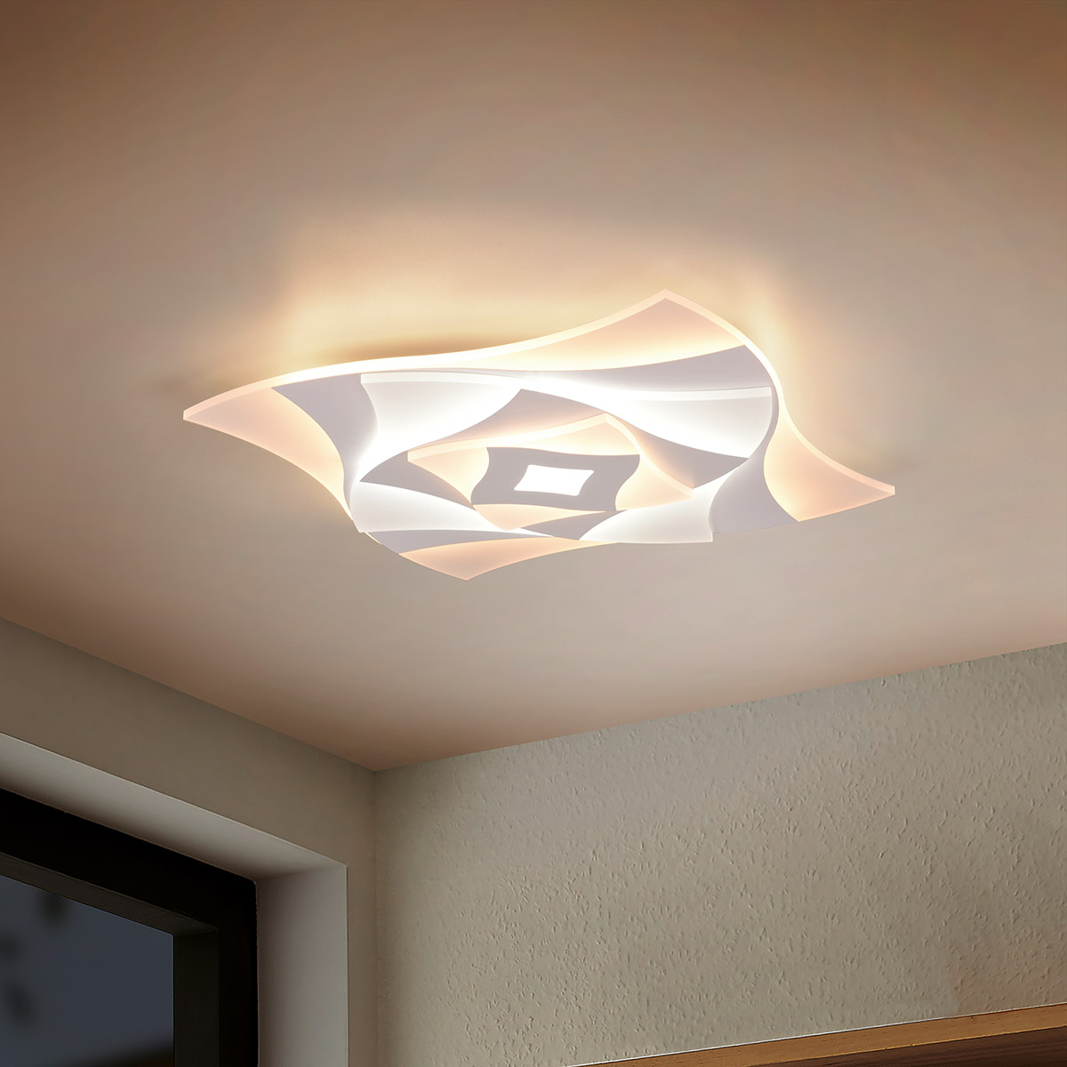 LED Plafonnier - Éclairage de Plafond - Trion Atik - 56W - Couleur Ajustable - Gradable - Blanc Mat - Métal