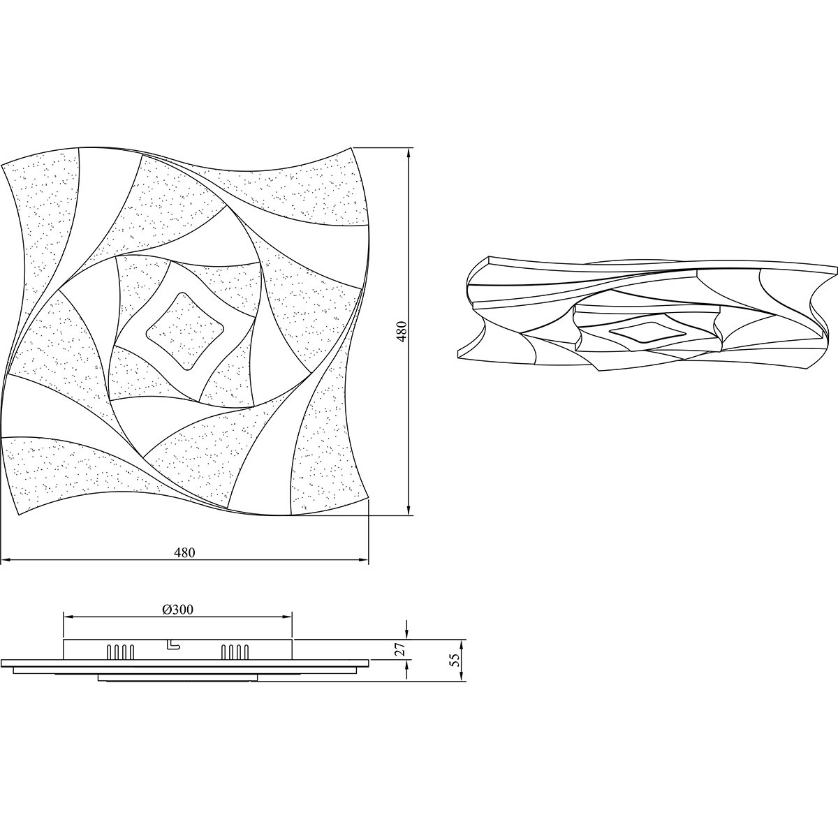 LED Plafonnier - Éclairage de Plafond - Trion Atik - 56W - Couleur Ajustable - Gradable - Blanc Mat - Métal