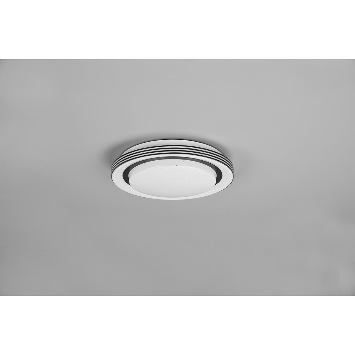 Plafonnier LED - Éclairage de Plafond - Trion Atras - 10.5W - Couleur de lumière ajustable - Télécommande - Dimmable - Lumière Étoile - Rond - Mat Noir - Plastique