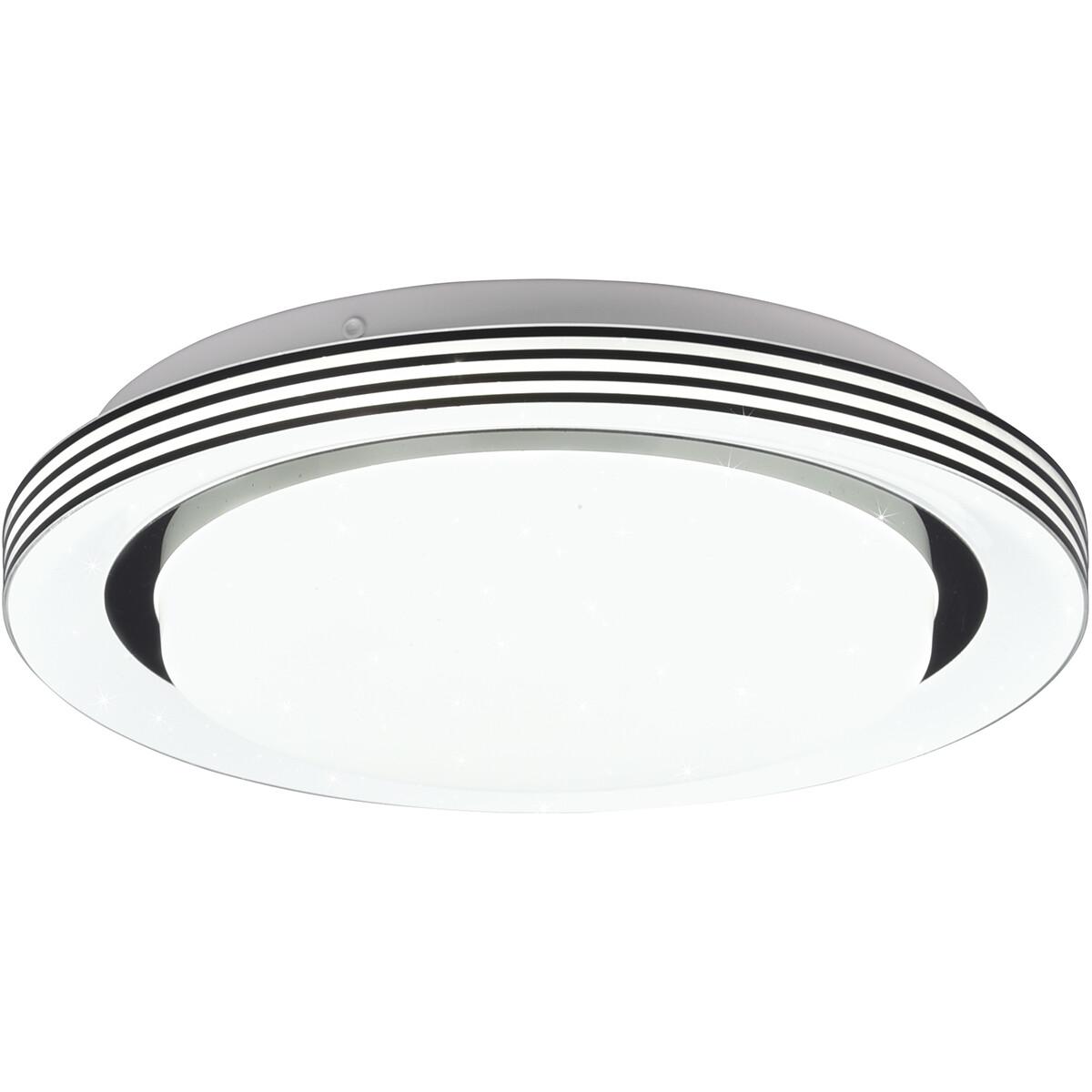 Plafonnier LED - Éclairage de Plafond - Trion Atras - 10.5W - Couleur de lumière ajustable - Télécommande - Dimmable - Lumière Étoile - Rond - Mat Noir - Plastique