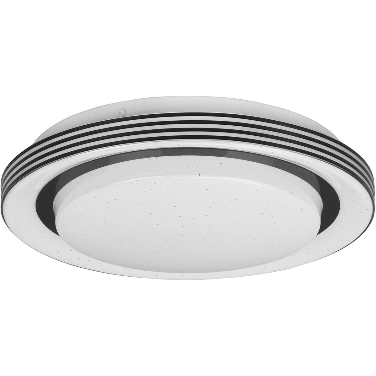 Plafonnier LED - Éclairage de Plafond - Trion Atras - 10.5W - Couleur de lumière ajustable - Télécommande - Dimmable - Lumière Étoile - Rond - Mat Noir - Plastique