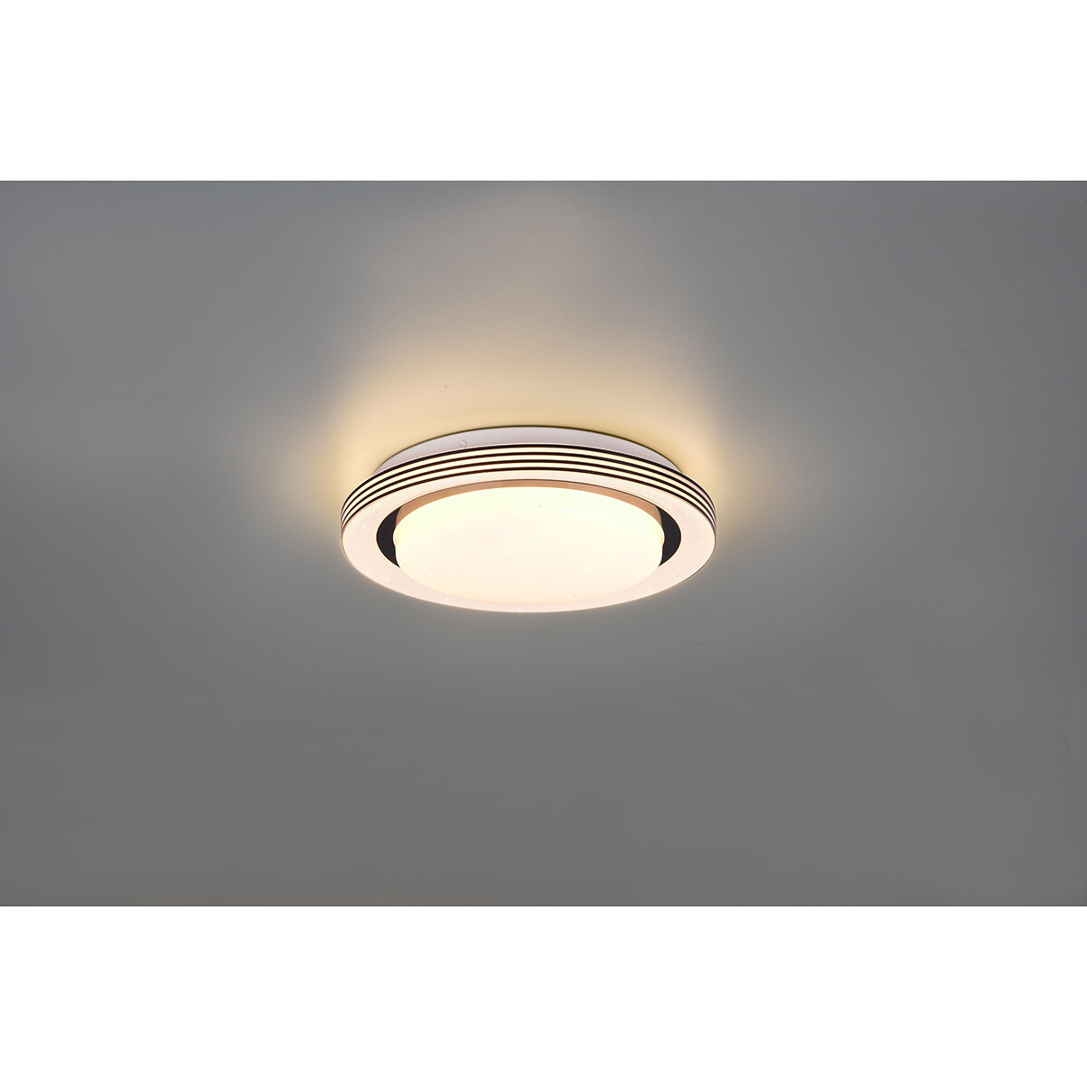 Plafonnier LED - Éclairage de Plafond - Trion Atras - 10.5W - Couleur de lumière ajustable - Télécommande - Dimmable - Lumière Étoile - Rond - Mat Noir - Plastique