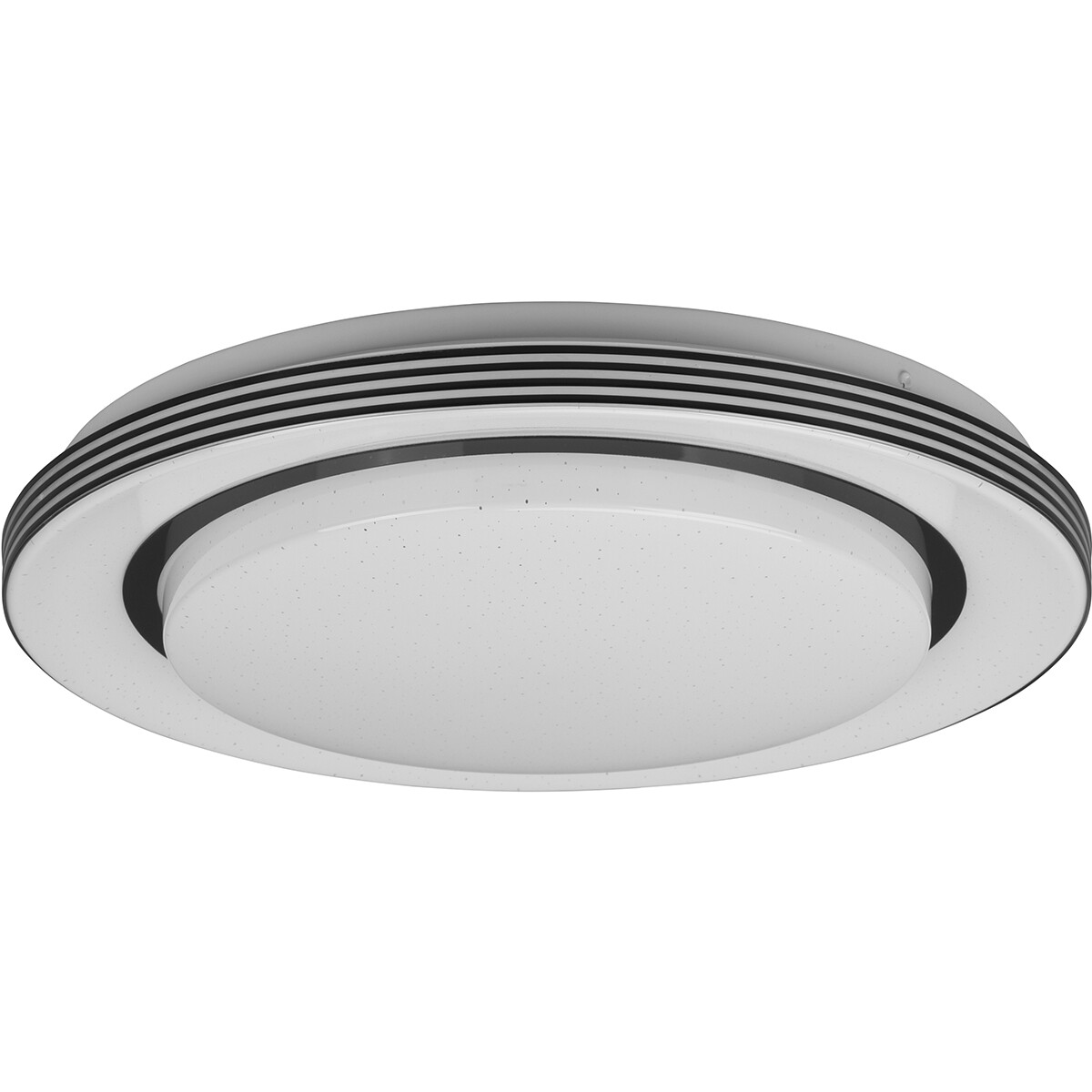 Plafonnier LED - Éclairage de Plafond - Trion Atras - 18W - Couleur de lumière ajustable - Télécommande - Dimmable - Lumière Étoile - Rond - Mat Noir - Plastique