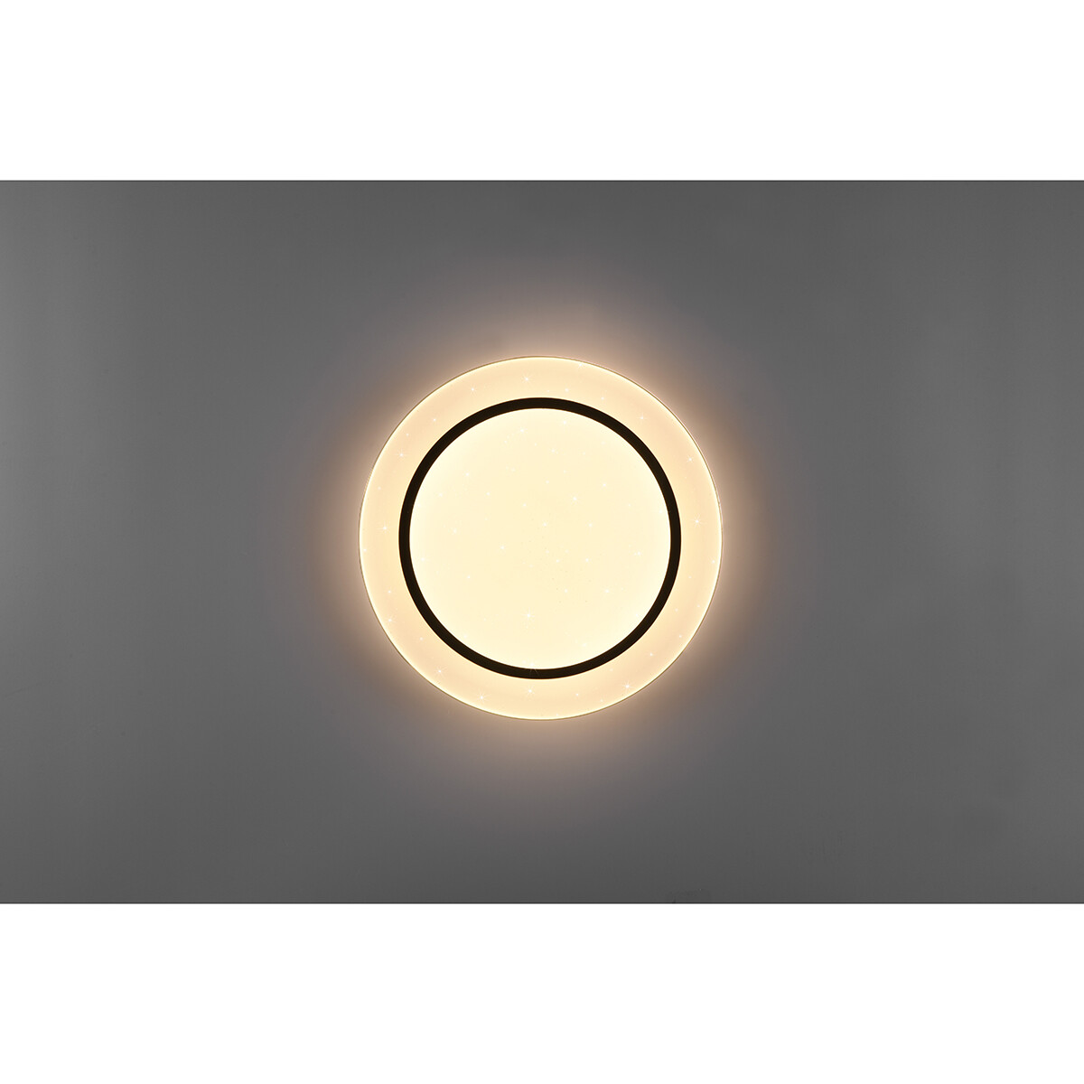 Plafonnier LED - Éclairage de Plafond - Trion Atras - 18W - Couleur de lumière ajustable - Télécommande - Dimmable - Lumière Étoile - Rond - Mat Noir - Plastique