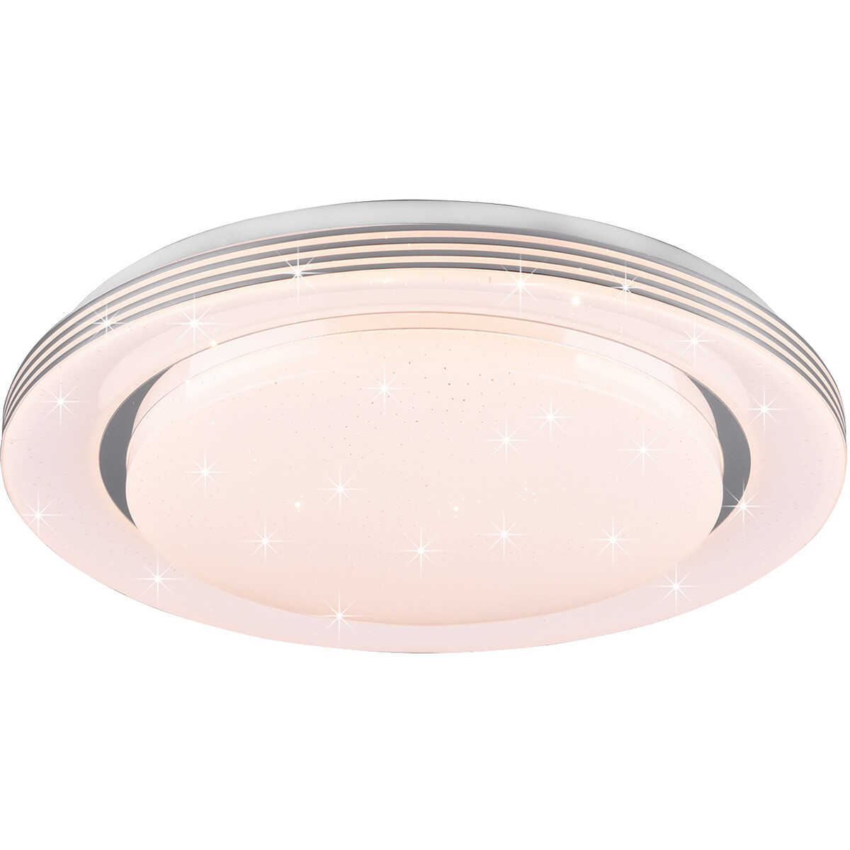 Plafonnier LED - Éclairage de Plafond - Trion Atras - 18W - Couleur de lumière ajustable - Télécommande - Dimmable - Lumière Étoile - Rond - Mat Blanc - Plastique