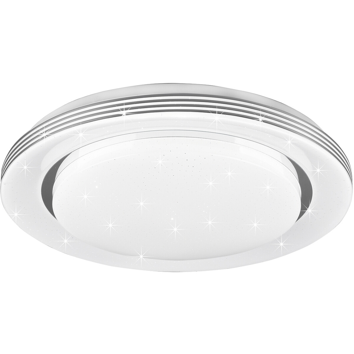 Plafonnier LED - Éclairage de Plafond - Trion Atras - 18W - Couleur de lumière ajustable - Télécommande - Dimmable - Lumière Étoile - Rond - Mat Blanc - Plastique