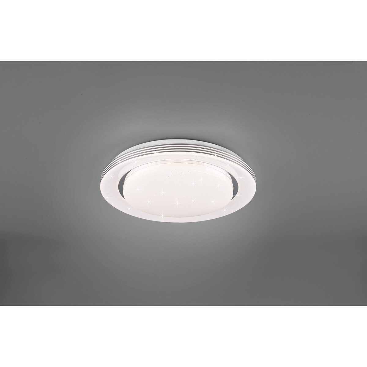 Plafonnier LED - Éclairage de Plafond - Trion Atras - 18W - Couleur de lumière ajustable - Télécommande - Dimmable - Lumière Étoile - Rond - Mat Blanc - Plastique