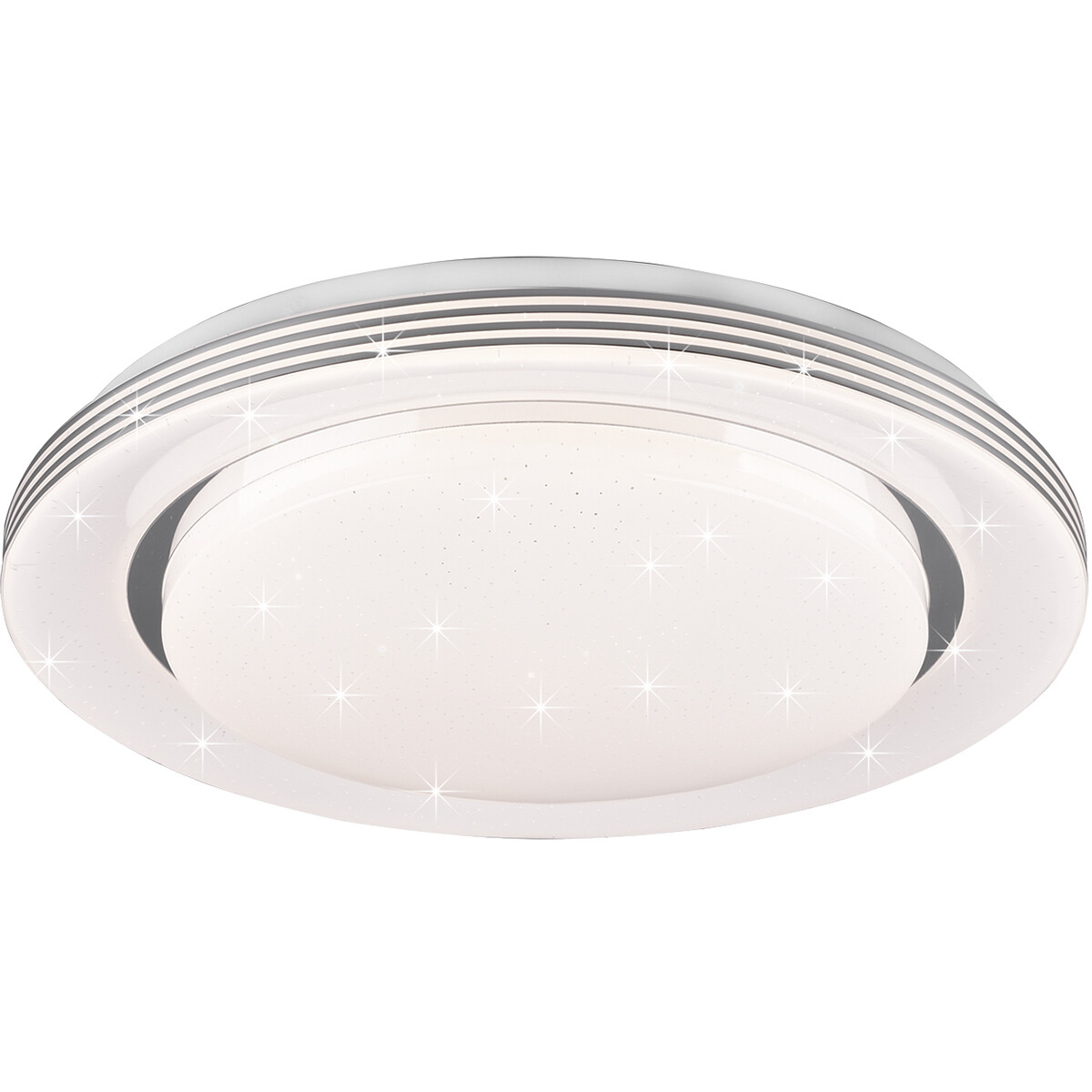 Plafonnier LED - Éclairage de Plafond - Trion Atras - 18W - Couleur de lumière ajustable - Télécommande - Dimmable - Lumière Étoile - Rond - Mat Blanc - Plastique