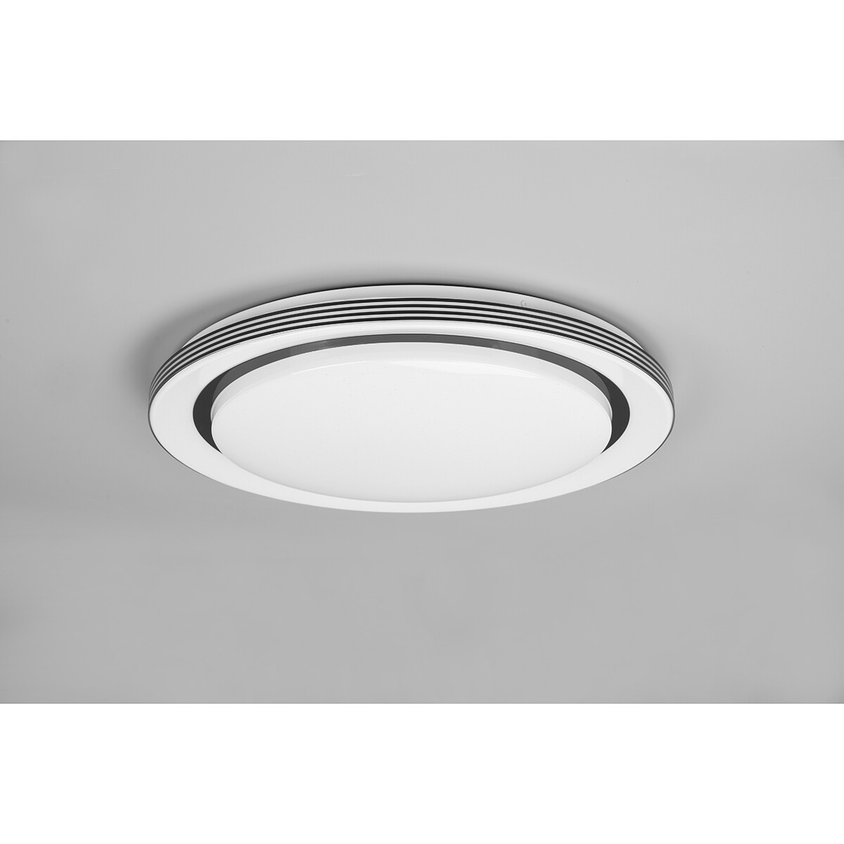 Plafonnier LED - Éclairage de Plafond - Trion Atras - 21W - Couleur de lumière ajustable - Télécommande - Dimmable - Lumière Étoile - Rond - Mat Noir - Plastique