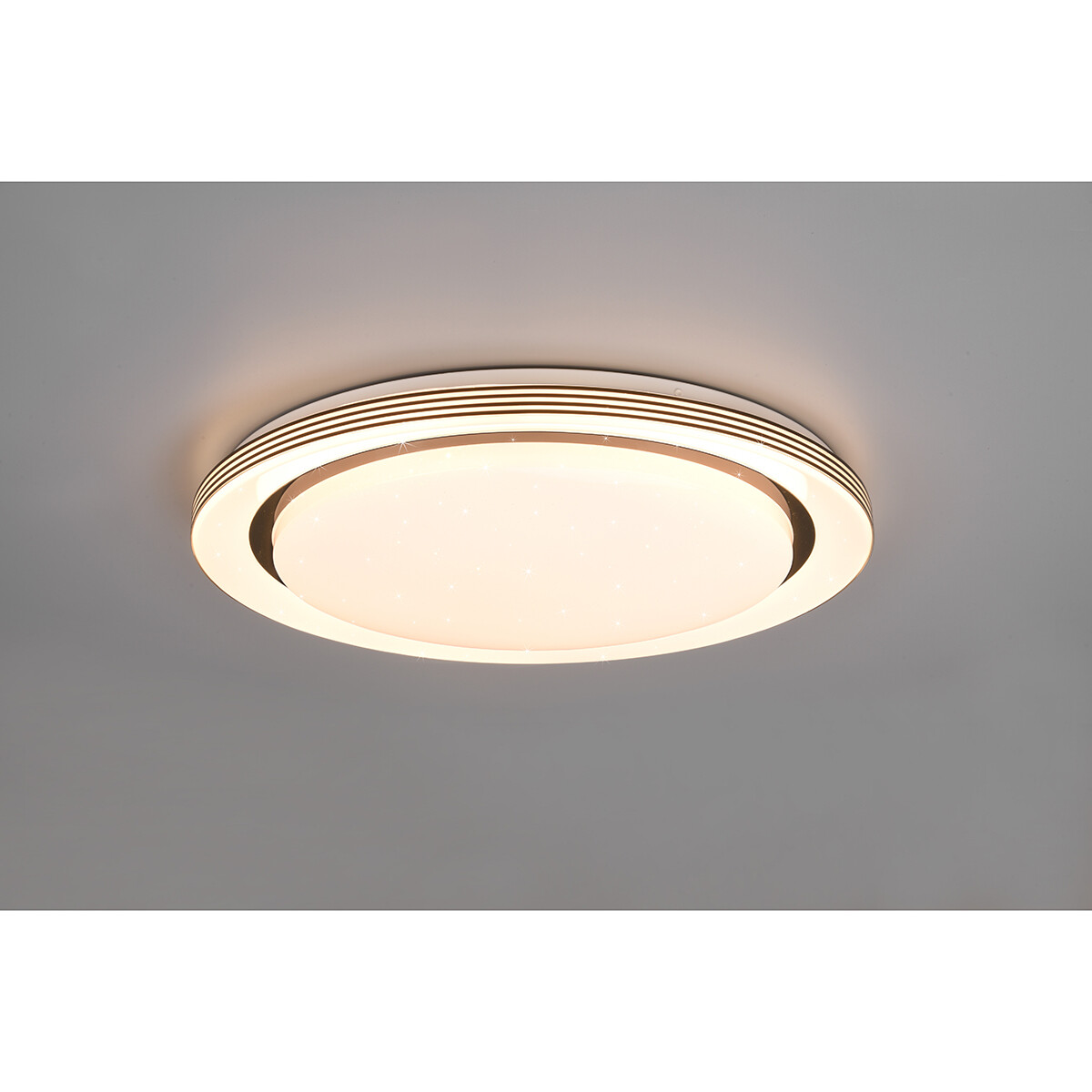 Plafonnier LED - Éclairage de Plafond - Trion Atras - 21W - Couleur de lumière ajustable - Télécommande - Dimmable - Lumière Étoile - Rond - Mat Noir - Plastique