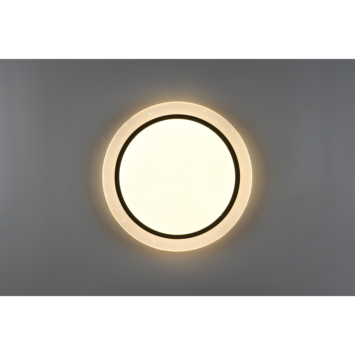 Plafonnier LED - Éclairage de Plafond - Trion Atras - 21W - Couleur de lumière ajustable - Télécommande - Dimmable - Lumière Étoile - Rond - Mat Noir - Plastique