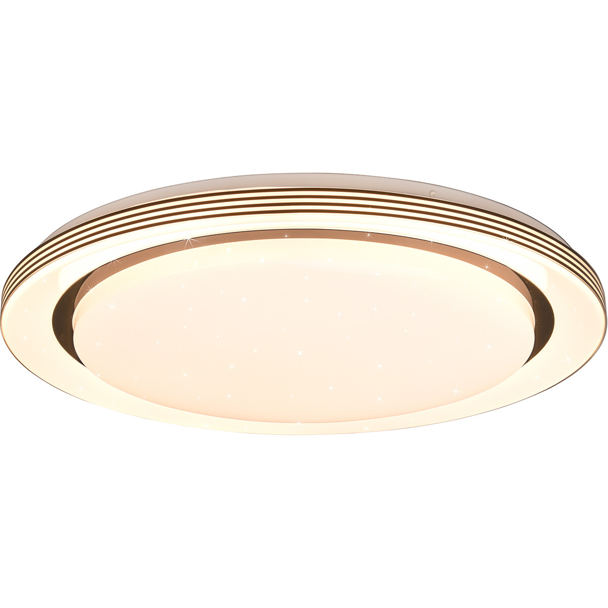 Plafonnier LED - Éclairage de Plafond - Trion Atras - 21W - Couleur de lumière ajustable - Télécommande - Dimmable - Lumière Étoile - Rond - Mat Noir - Plastique