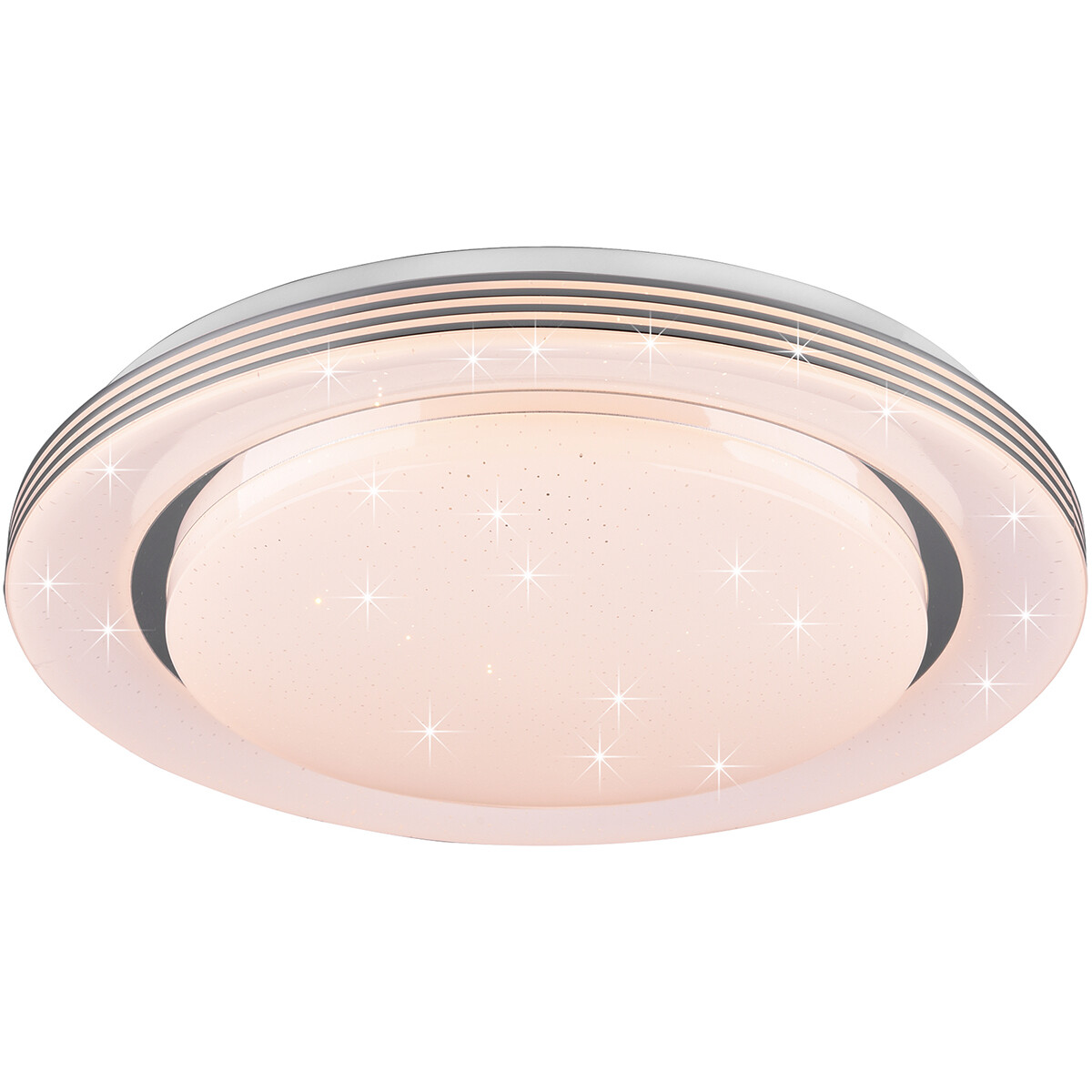 Plafonnier LED - Éclairage de Plafond - Trion Atras - 21W - Couleur de lumière ajustable - Télécommande - Dimmable - Lumière Étoile - Rond - Mat Blanc - Plastique