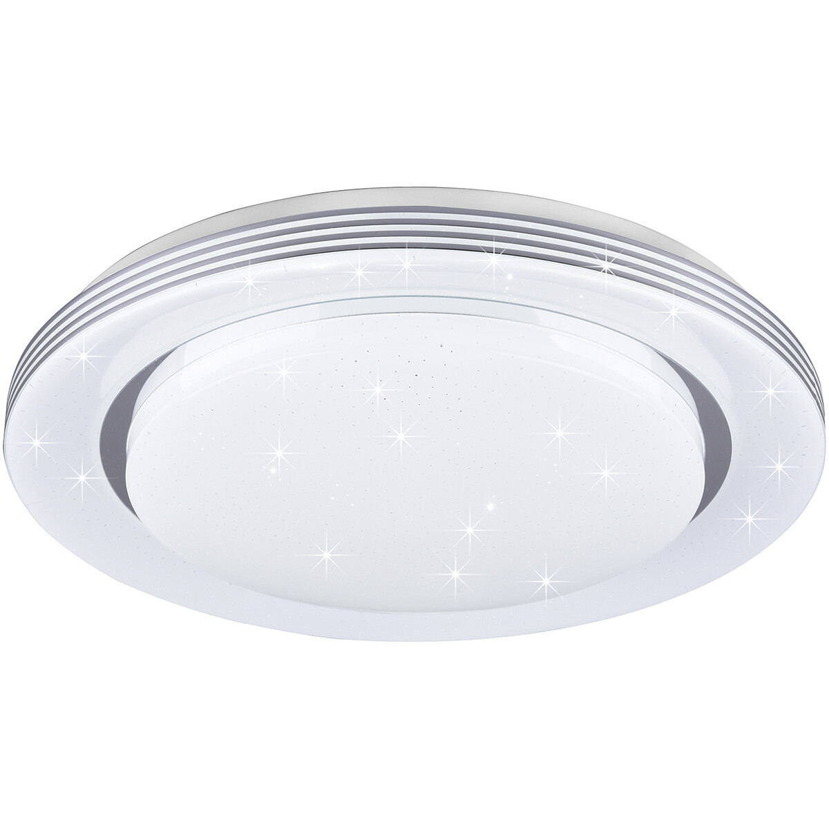 Plafonnier LED - Éclairage de Plafond - Trion Atras - 21W - Couleur de lumière ajustable - Télécommande - Dimmable - Lumière Étoile - Rond - Mat Blanc - Plastique