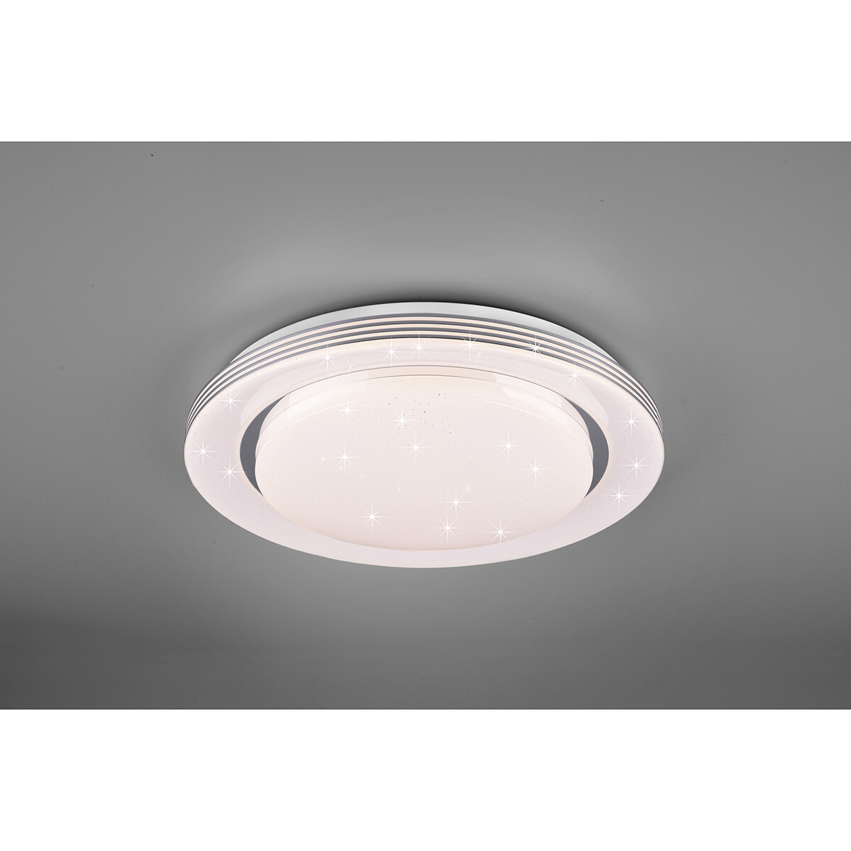 Plafonnier LED - Éclairage de Plafond - Trion Atras - 21W - Couleur de lumière ajustable - Télécommande - Dimmable - Lumière Étoile - Rond - Mat Blanc - Plastique