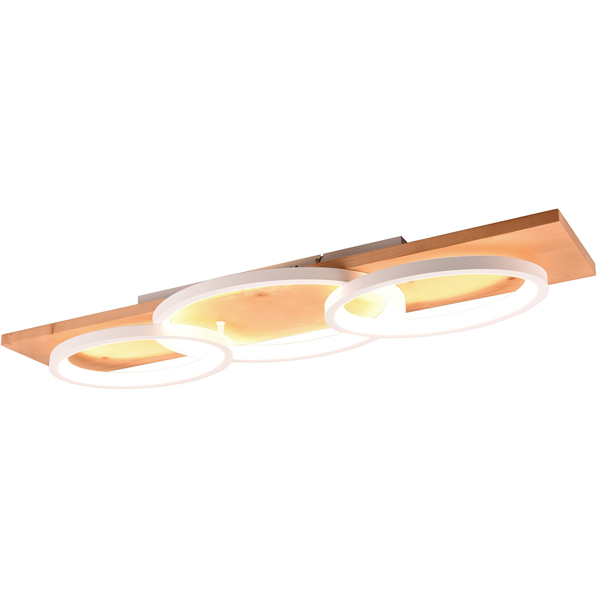 Plafonnier LED - Éclairage de plafond - Trion Bara - 40W - Blanc chaud 3000K - Dimmable - Rectangulaire/Oval - Blanc mat - Métal