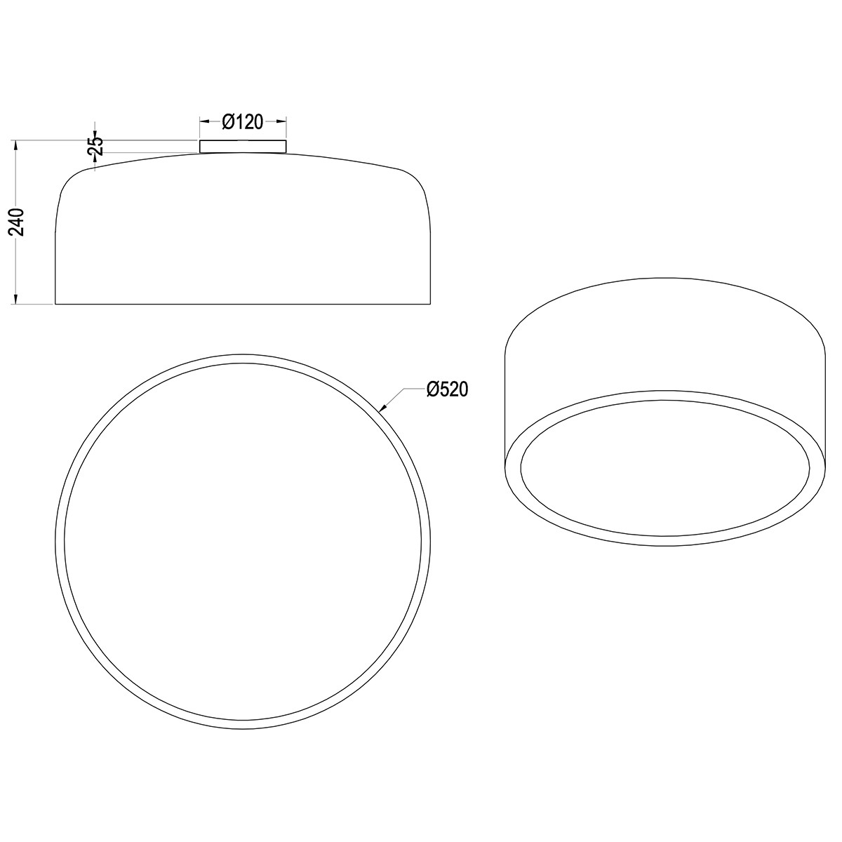 Plafonnier LED - Éclairage de Plafond - Trion Barnon - Douille E27 - 4-lumières - Rond - Mat Blanc - Aluminium