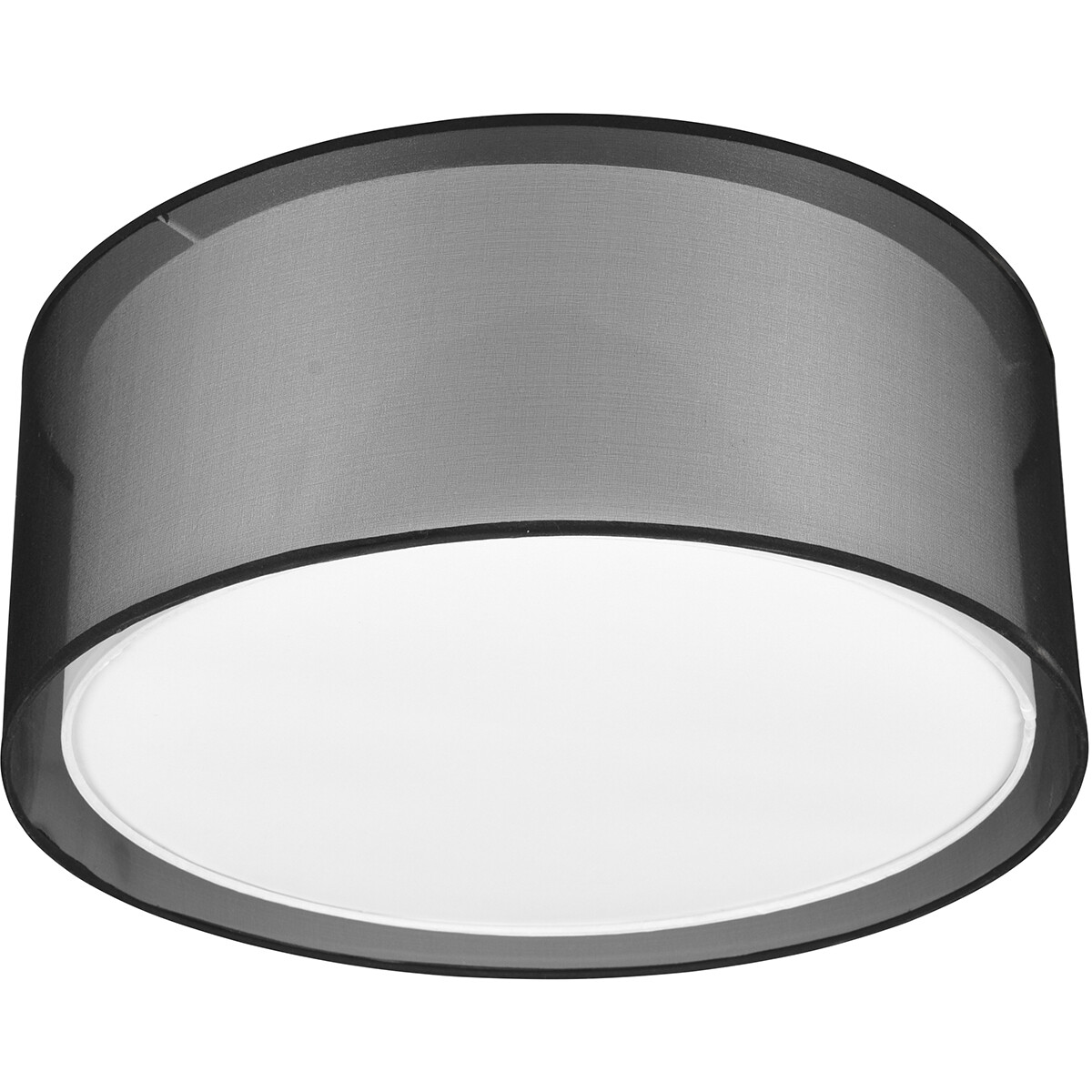 Plafonnier LED - Éclairage de Plafond - Trion Bidon - Douille E27 - 1-lumière - Rond - Mat Noir - Aluminium