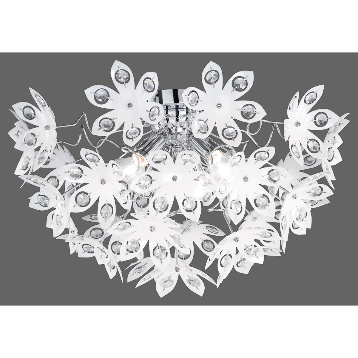 Plafonnier LED - Éclairage de Plafond - Trion Blowly - Douille E14 - 3-lumières - Rond - Chrome Brillant - Aluminium