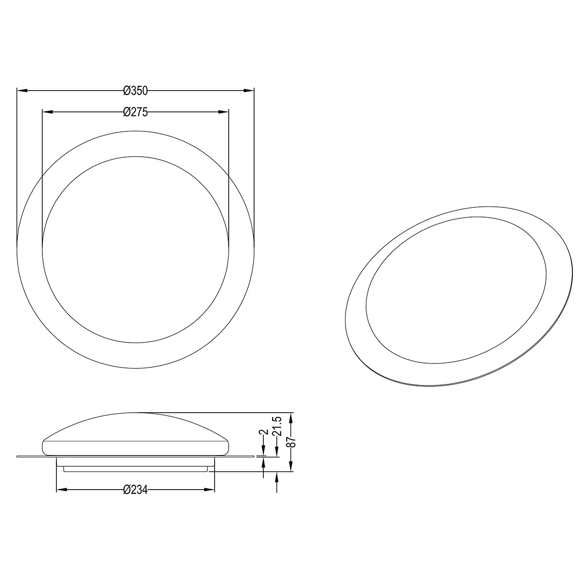 Plafonnier LED - Éclairage de Plafond - Trion Bolbi - 8.5W - Couleur de lumière ajustable - RGBW - Télécommande - Dimmable - Rond - Mat Blanc - Plastique