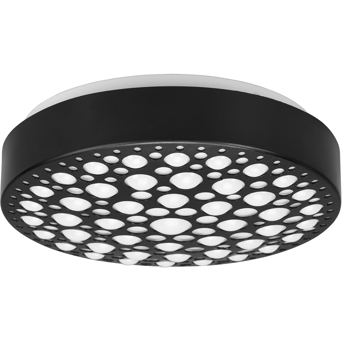 Plafonnier LED - Éclairage de Plafond - Trion Carol - 11W - Blanc Chaud 3000K - Rond - Mat Noir - Plastique