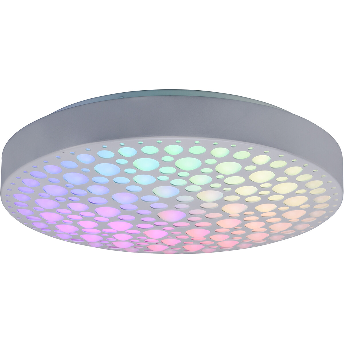 Plafonnier LED - Éclairage de Plafond - Trion Carol - 22W - Couleur de lumière ajustable - RGB - Télécommande - Dimmable - Rond - Mat Blanc - Plastique