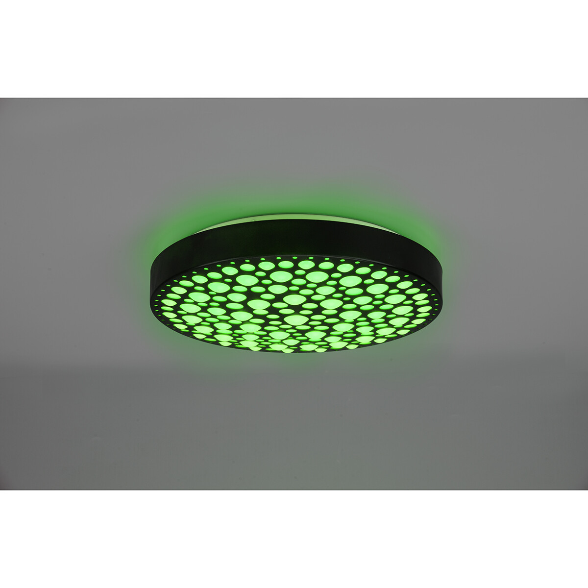 Plafonnier LED - Éclairage de Plafond - Trion Carol - 22W - Couleur de lumière ajustable - RGB - Télécommande - Dimmable - Rond - Mat Noir - Plastique