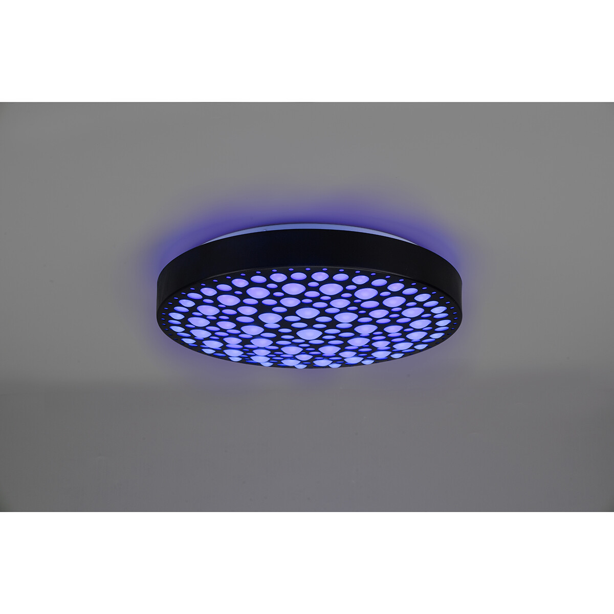 Plafonnier LED - Éclairage de Plafond - Trion Carol - 22W - Couleur de lumière ajustable - RGB - Télécommande - Dimmable - Rond - Mat Noir - Plastique