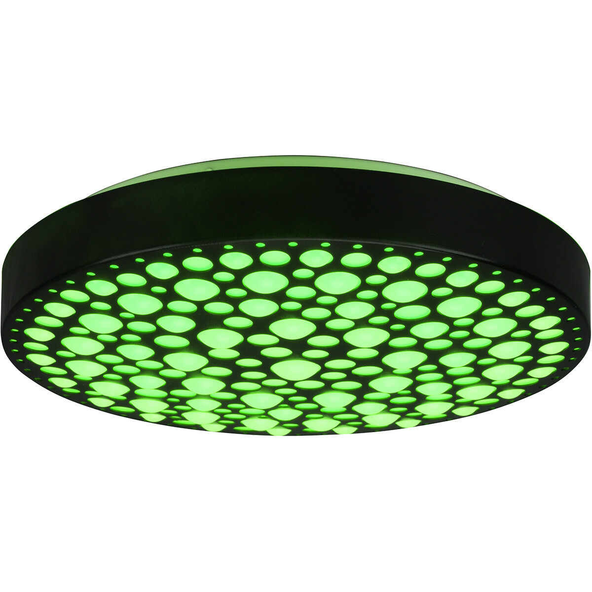 Plafonnier LED - Éclairage de Plafond - Trion Carol - 22W - Couleur de lumière ajustable - RGB - Télécommande - Dimmable - Rond - Mat Noir - Plastique