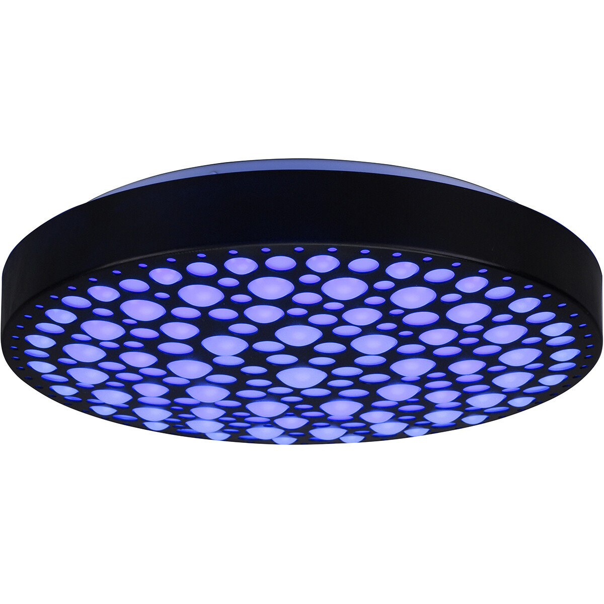 Plafonnier LED - Éclairage de Plafond - Trion Carol - 22W - Couleur de lumière ajustable - RGB - Télécommande - Dimmable - Rond - Mat Noir - Plastique