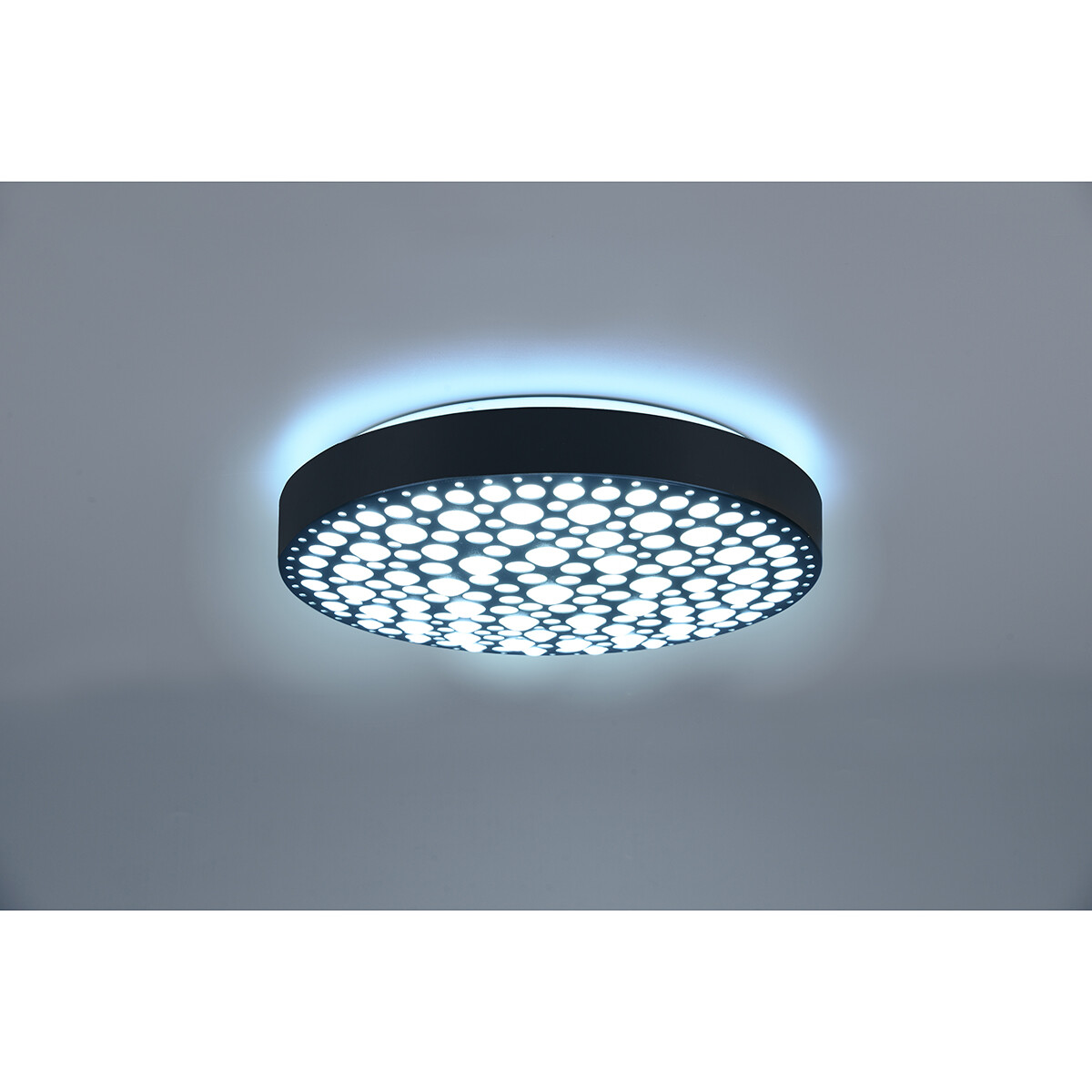 Plafonnier LED - Éclairage de Plafond - Trion Carol - 22W - Couleur de lumière ajustable - RGB - Télécommande - Dimmable - Rond - Mat Noir - Plastique