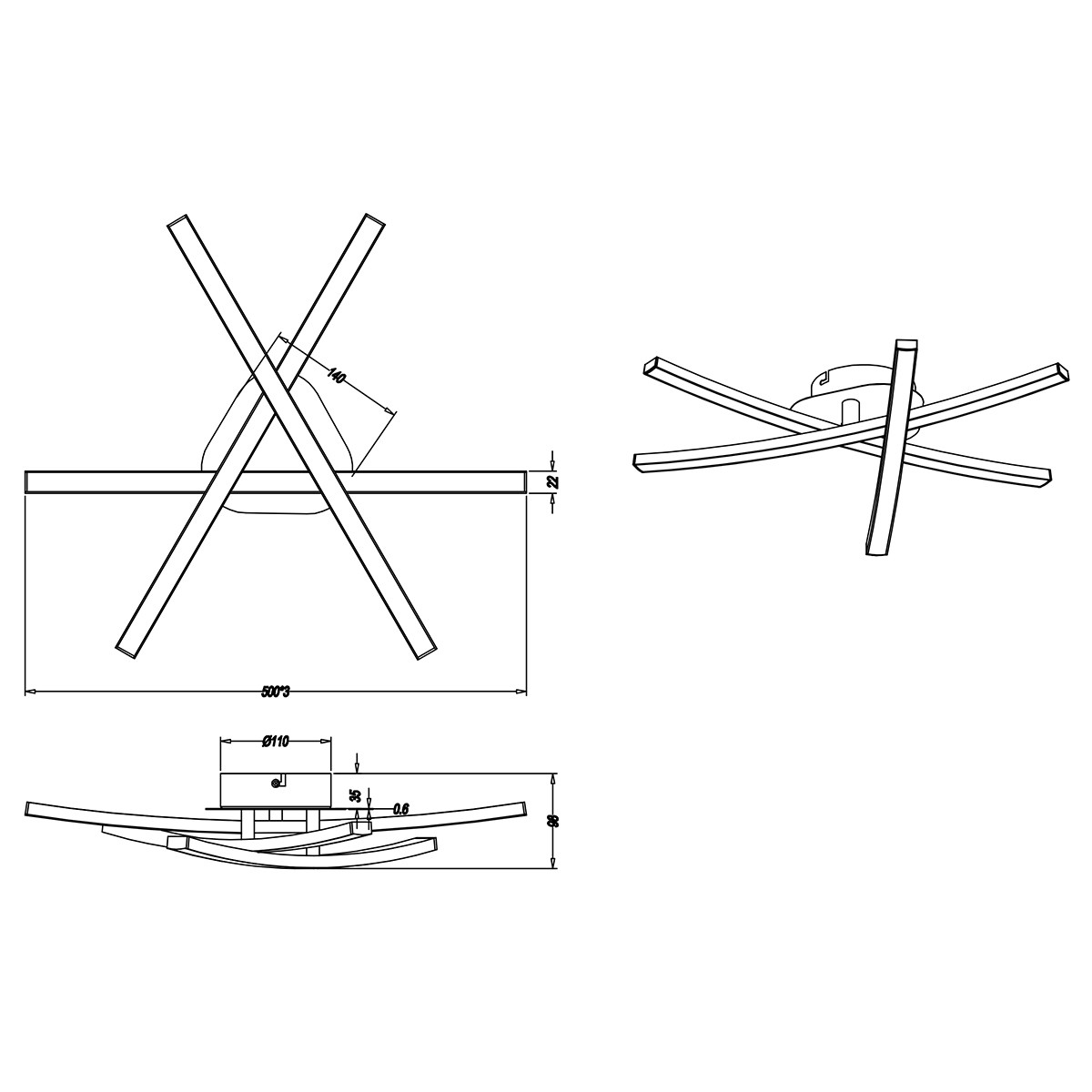 Plafonnier LED - Éclairage de Plafond - Trion Cipolo - 15W - Blanc Chaud 3000K - Rectangle - Chrome Brillant - Aluminium