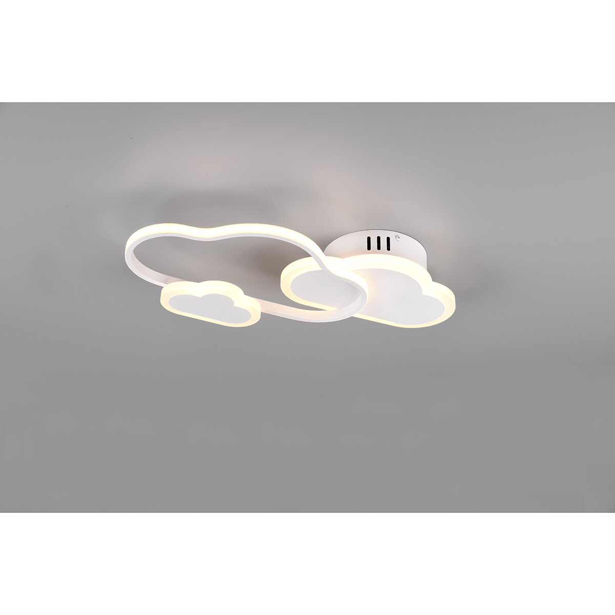 Plafonnier LED - Éclairage de Plafond - Trion Claudia - 29W - Blanc Chaud 3000K - RGBW - Dimmable - Télécommande - Rond - Mat Blanc - Plastique