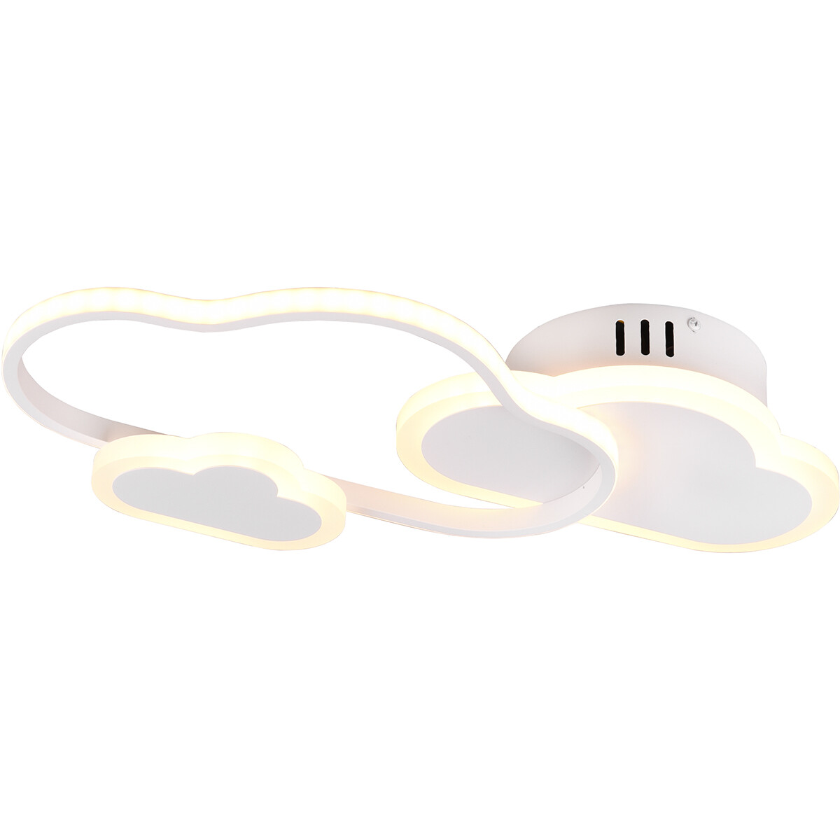 Plafonnier LED - Éclairage de Plafond - Trion Claudia - 29W - Blanc Chaud 3000K - RGBW - Dimmable - Télécommande - Rond - Mat Blanc - Plastique