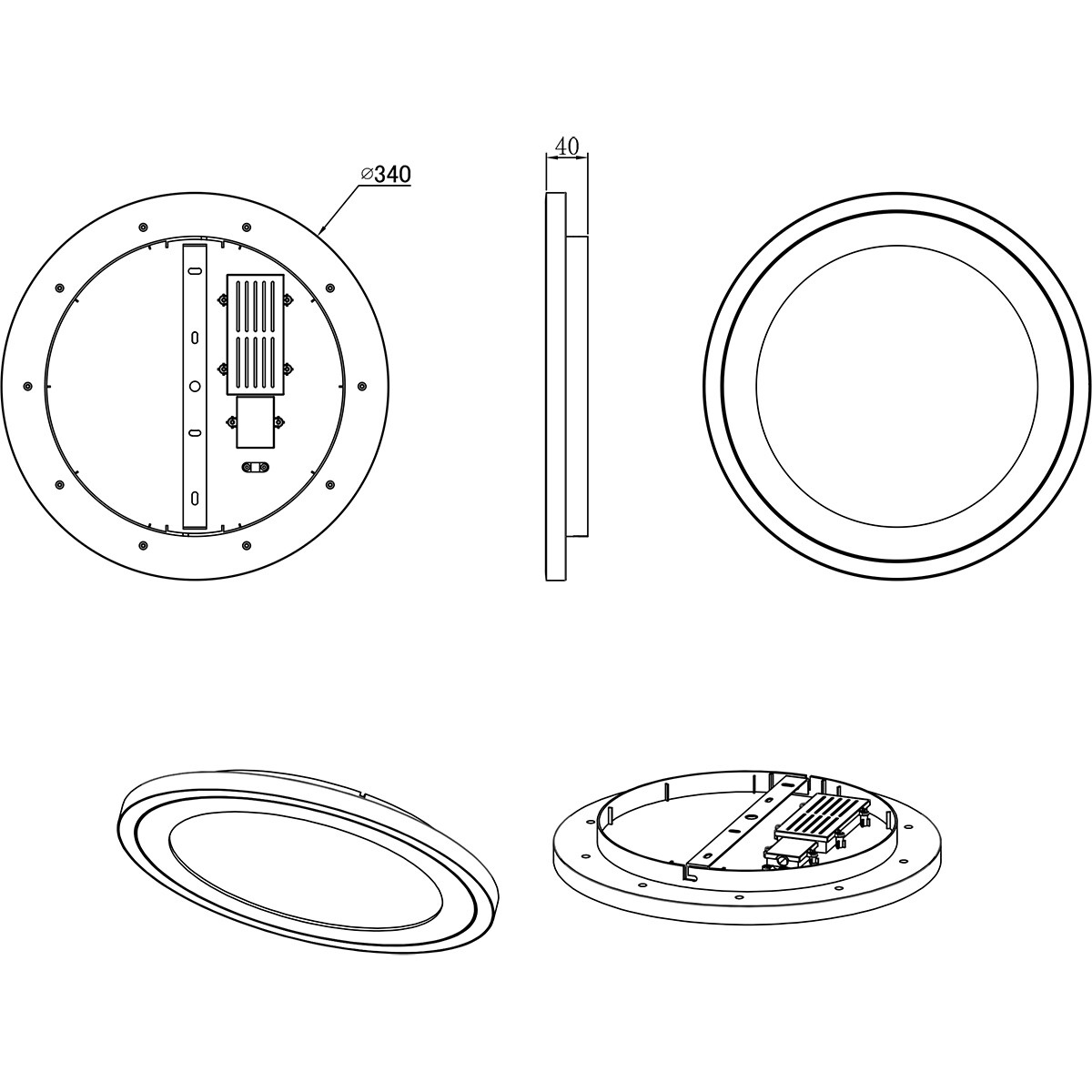 Plafonnier LED - Éclairage de Plafond - Trion Coman - 24.5W - Blanc Neutre 4000K - Rond - Mat Blanc - Plastique