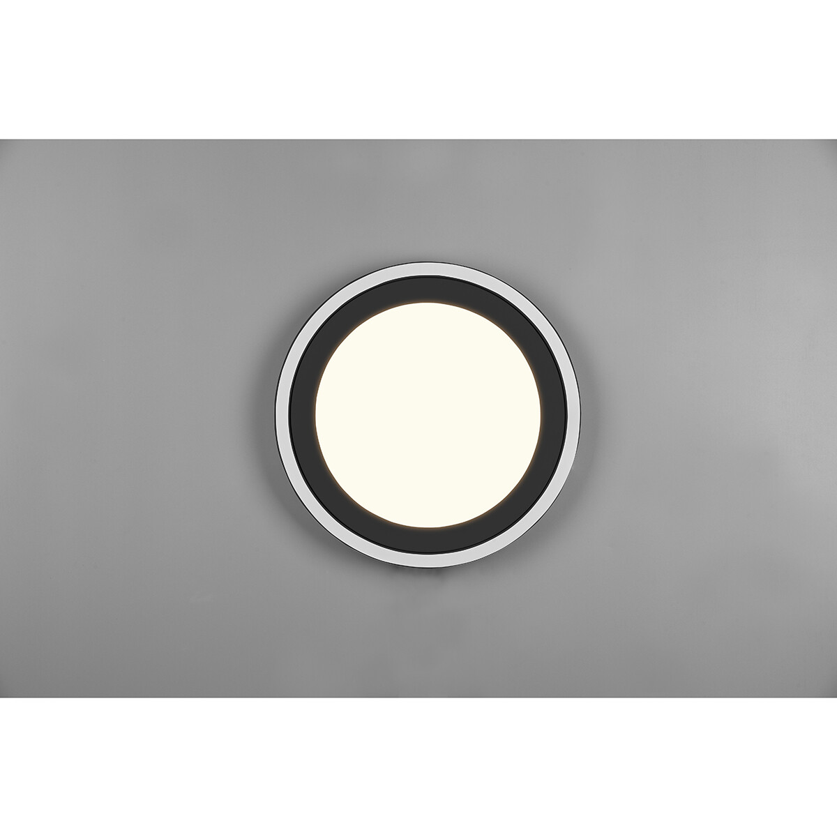 Plafonnier LED - Éclairage de Plafond - Trion Coman - 24.5W - Blanc Chaud 3000K - Rond - Mat Noir - Plastique