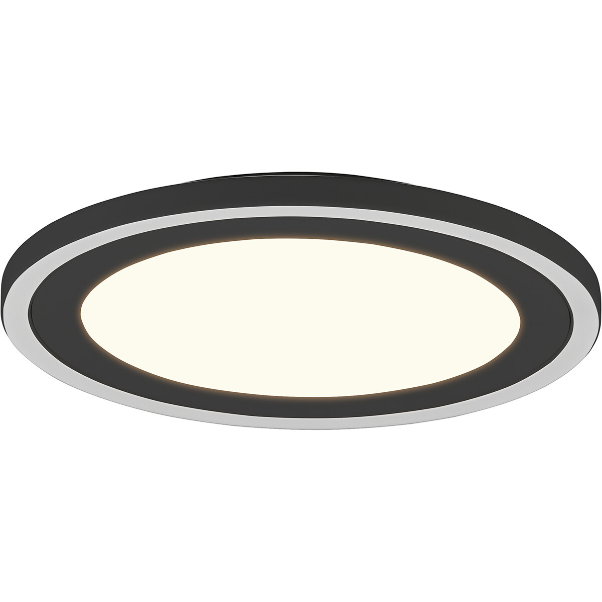 Plafonnier LED - Éclairage de Plafond - Trion Coman - 24.5W - Blanc Chaud 3000K - Rond - Mat Noir - Plastique