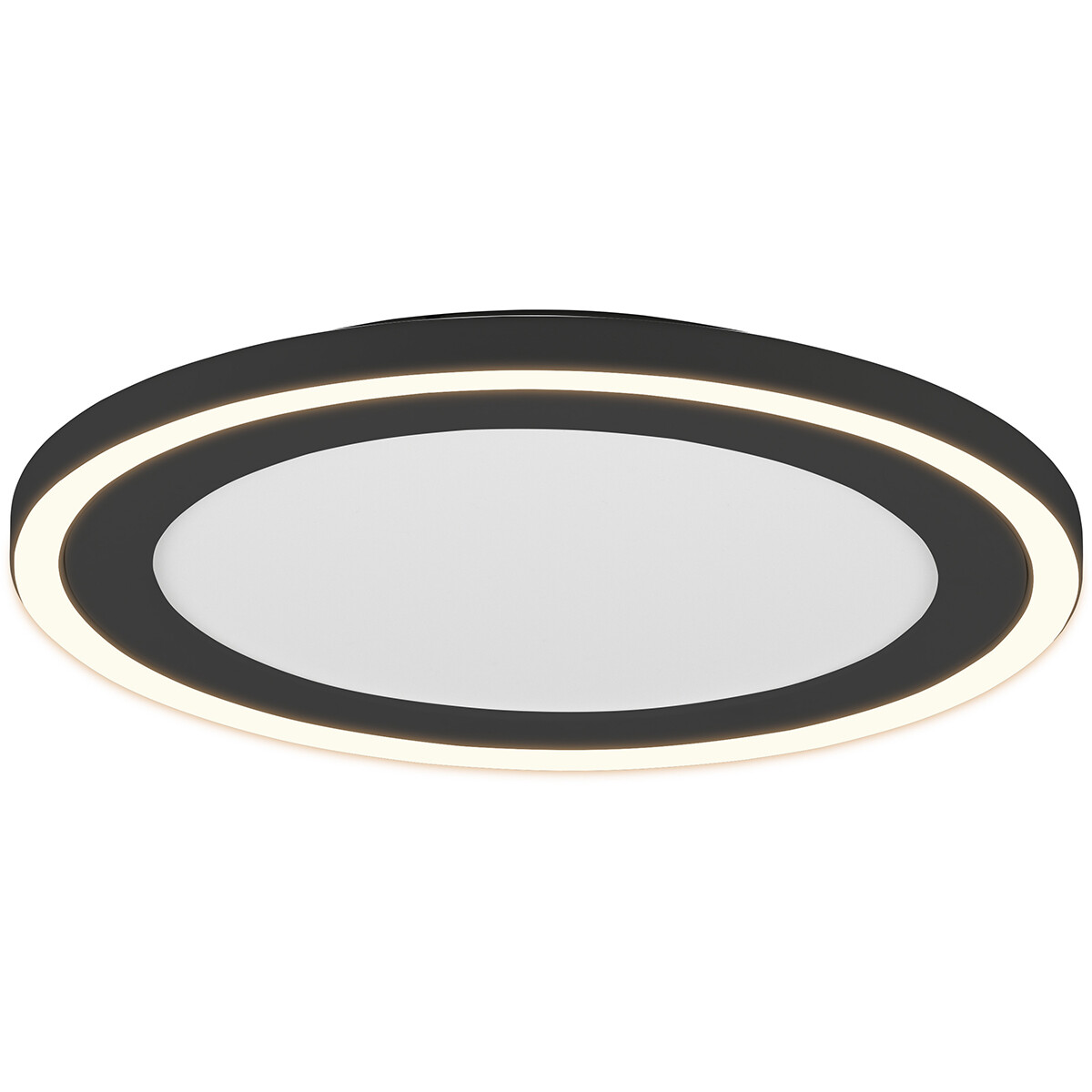 Plafonnier LED - Éclairage de Plafond - Trion Coman - 24.5W - Blanc Chaud 3000K - Rond - Mat Noir - Plastique