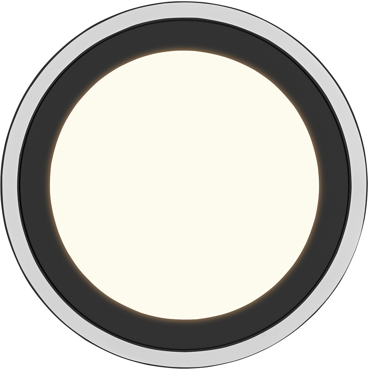 Plafonnier LED - Éclairage de Plafond - Trion Coman - 24.5W - Blanc Chaud 3000K - Rond - Mat Noir - Plastique