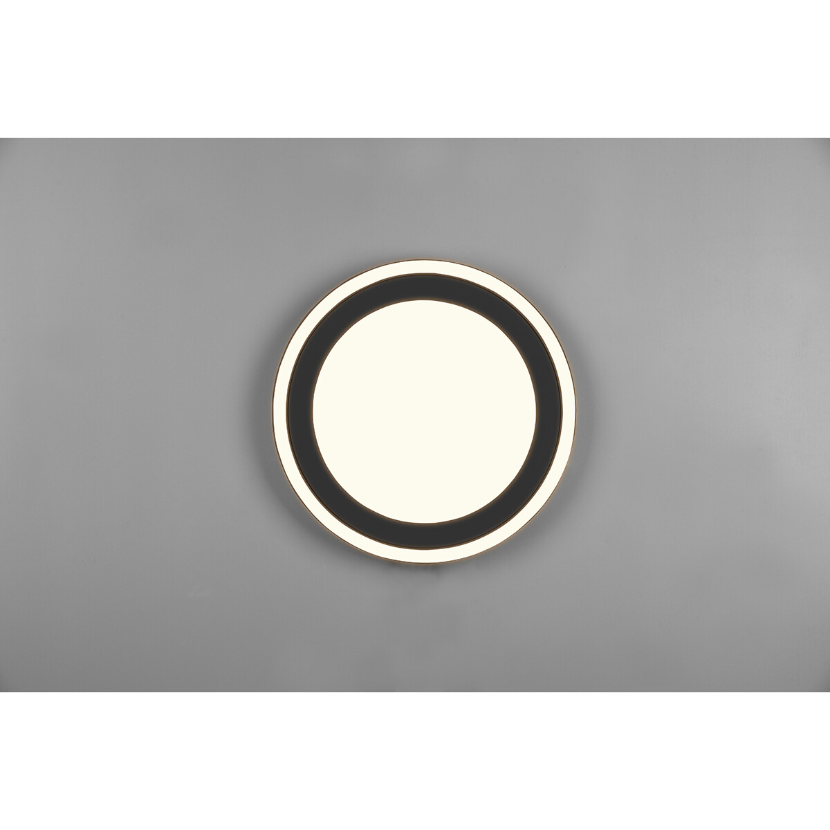 Plafonnier LED - Éclairage de Plafond - Trion Coman - 24.5W - Blanc Chaud 3000K - Rond - Mat Noir - Plastique