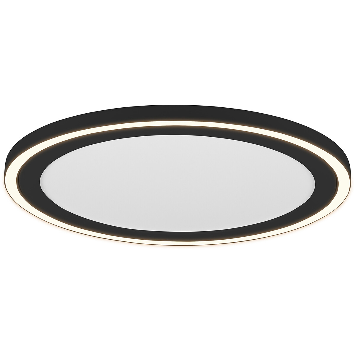 Plafonnier LED - Éclairage de Plafond - Trion Coman - 29W - Blanc Chaud 3000K - Rond - Mat Noir - Plastique