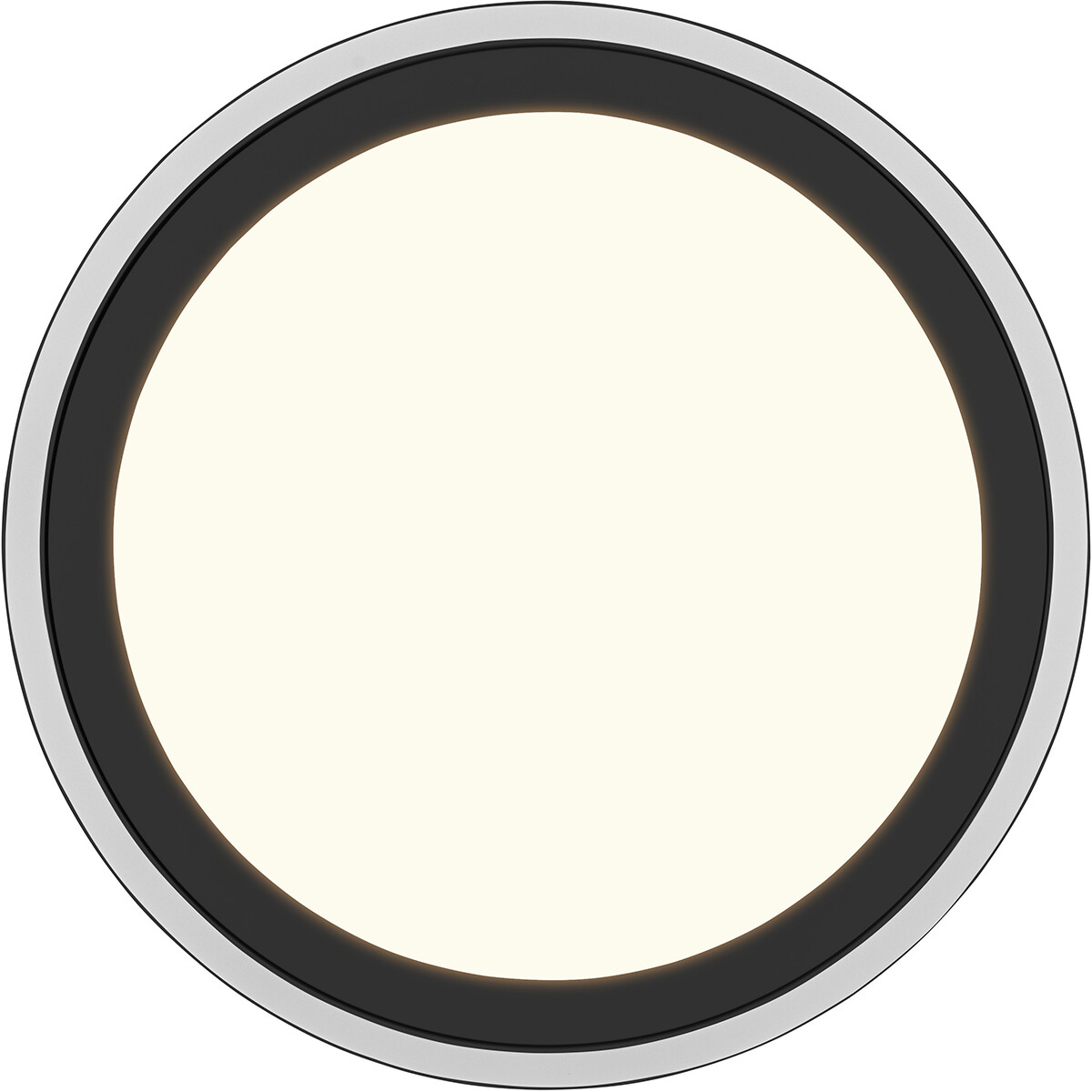 Plafonnier LED - Éclairage de Plafond - Trion Coman - 29W - Blanc Chaud 3000K - Rond - Mat Noir - Plastique