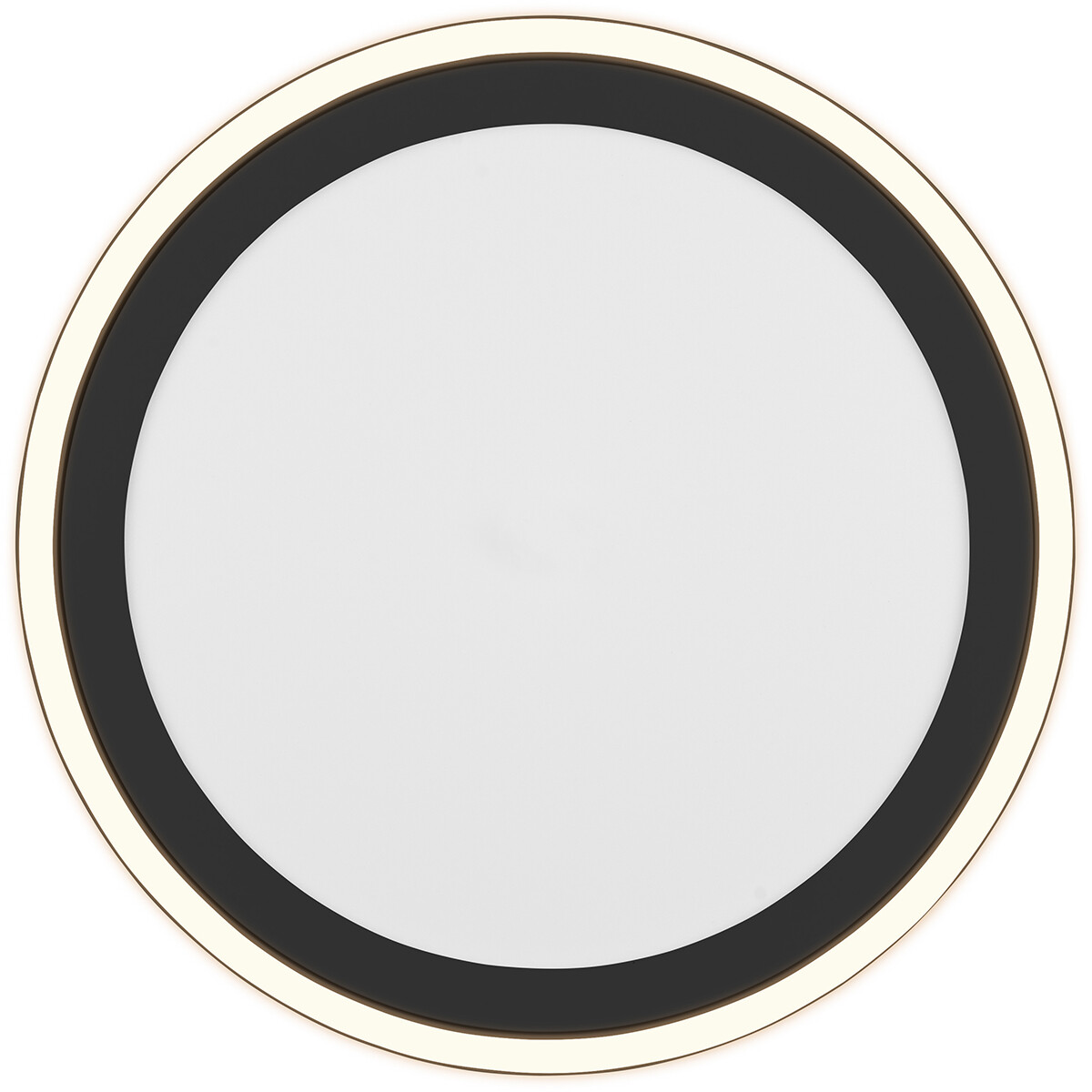 Plafonnier LED - Éclairage de Plafond - Trion Coman - 29W - Blanc Chaud 3000K - Rond - Mat Noir - Plastique