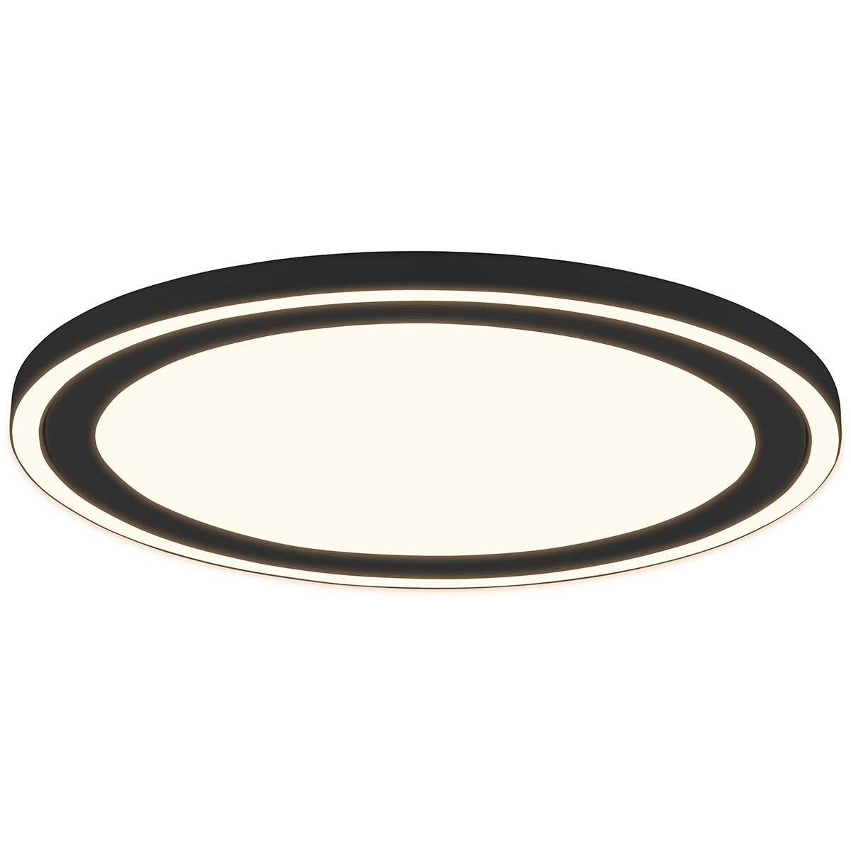 Plafonnier LED - Éclairage de Plafond - Trion Coman - 29W - Blanc Chaud 3000K - Rond - Mat Noir - Plastique