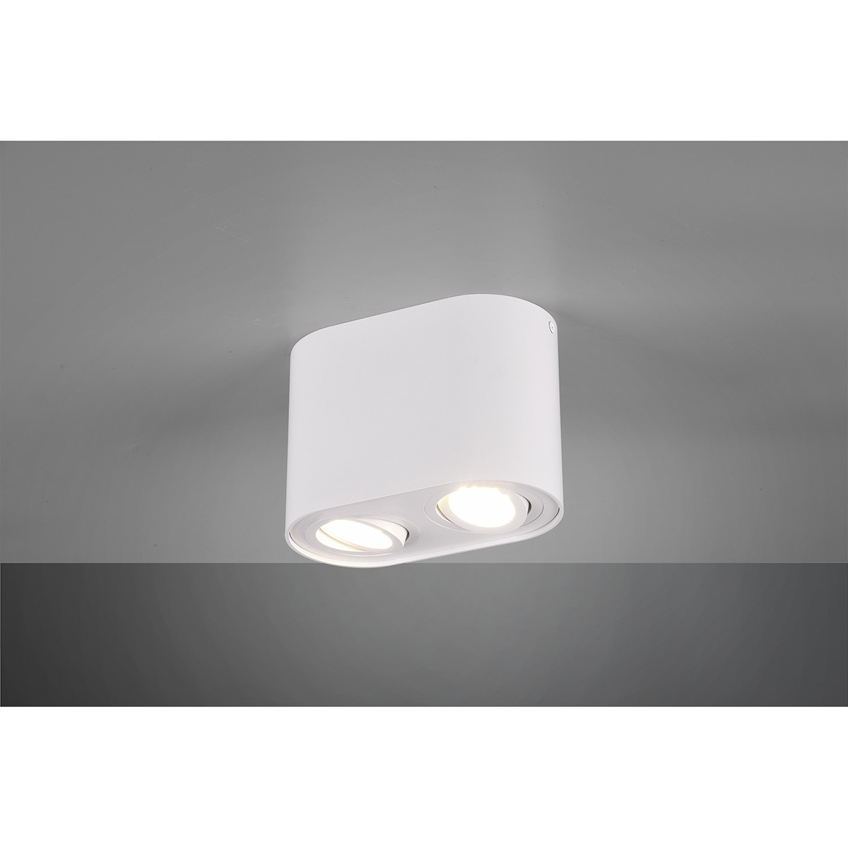 Plafonnier LED - Éclairage de Plafond - Trion Cosmin - Douille GU10 - 2-lumières - Rectangle - Mat Blanc - Aluminium