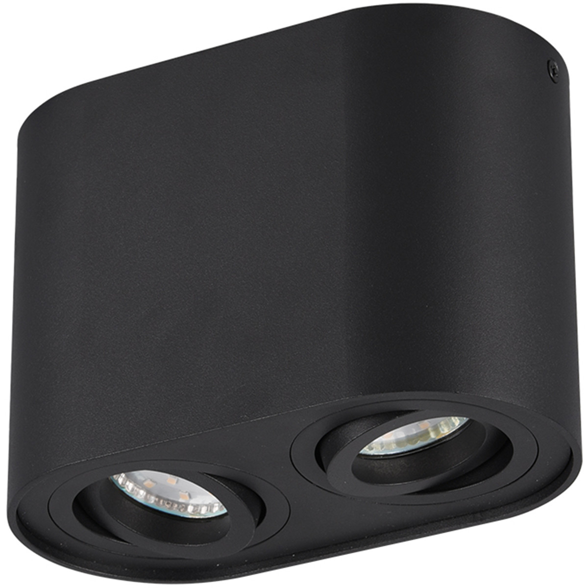 Plafonnier LED - Éclairage de Plafond - Trion Cosmin - Douille GU10 - 2-lumières - Rectangle - Mat Noir - Aluminium