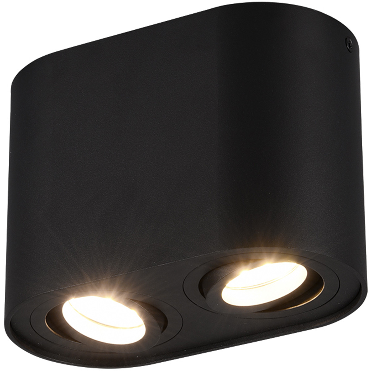 Plafonnier LED - Éclairage de Plafond - Trion Cosmin - Douille GU10 - 2-lumières - Rectangle - Mat Noir - Aluminium