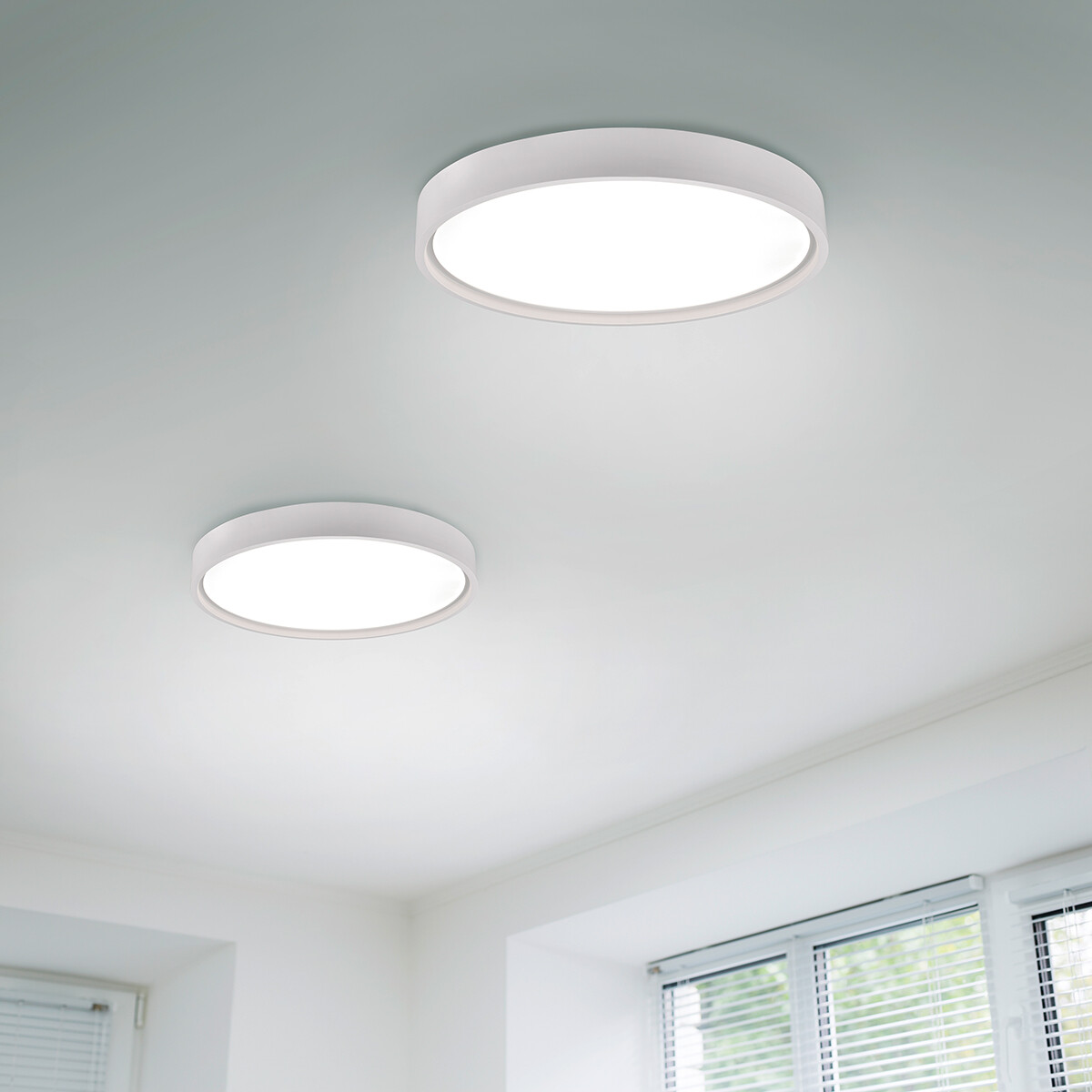 Plafonnier LED - Éclairage de plafond - Trion Dile - 29W - Couleur de lumière ajustable - Rond - Blanc mat - Métal