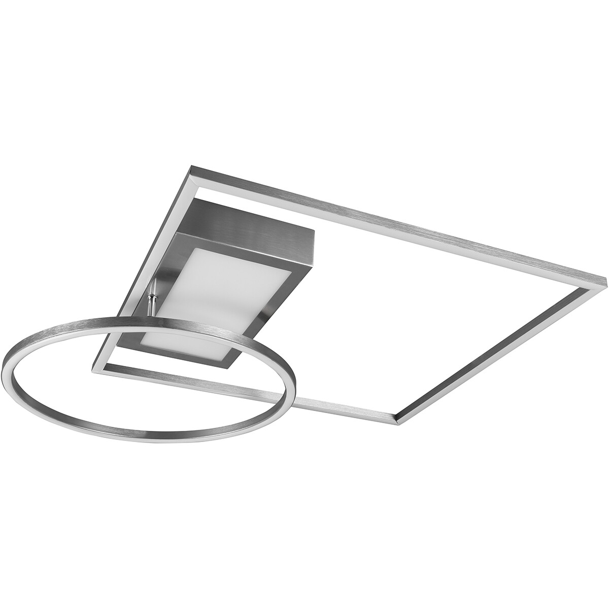 Plafonnier LED - Éclairage de Plafond - Trion Dowino - 33W - Couleur de lumière ajustable - Télécommande - Dimmable - Carré - Mat Nickel - Aluminium